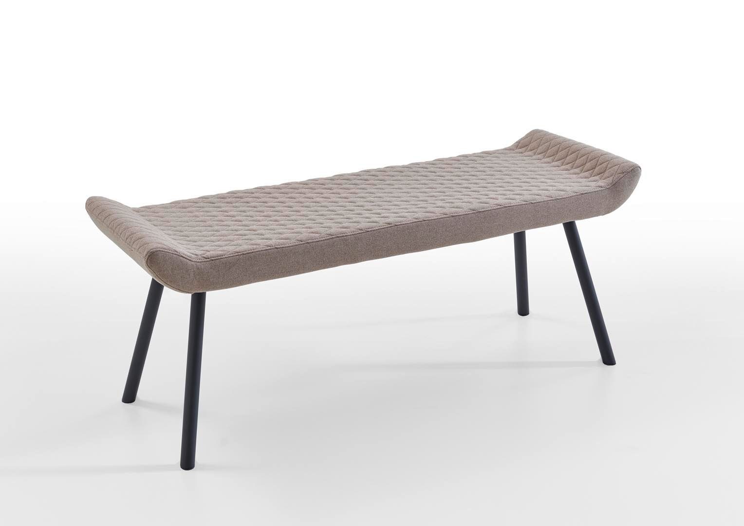 Rückenlehne, Zeitloses Breite: cm, 48 INTER-FURN Sitzbank Design Meran ohne skandinavisches 130 cm, (1-St), Sitzhöhe: Gepolstert,
