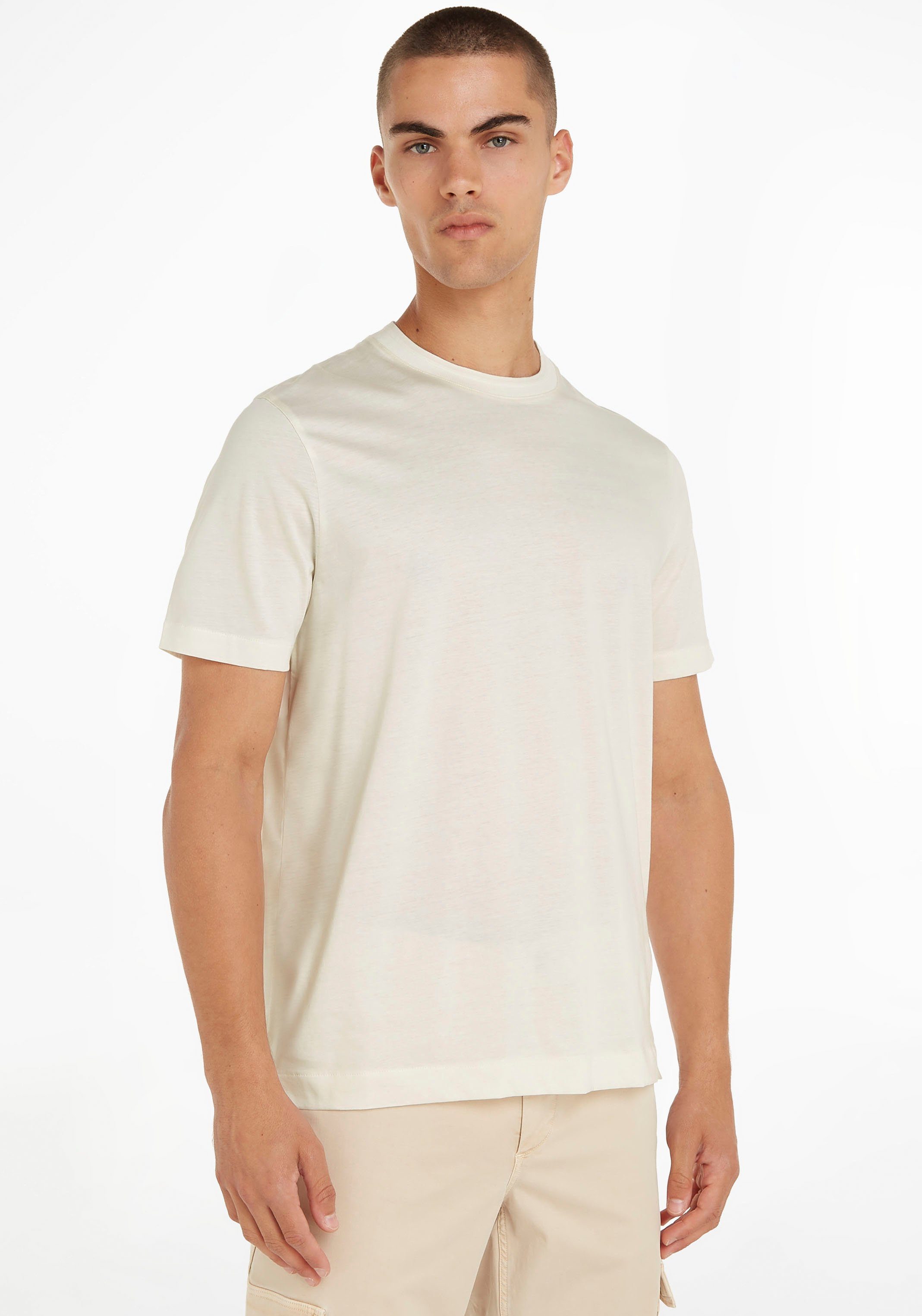 Tommy Hilfiger TAILORED T-Shirt DC ESSENTIAL MERCERIZED TEE im klassischen Basic-Look Ivory