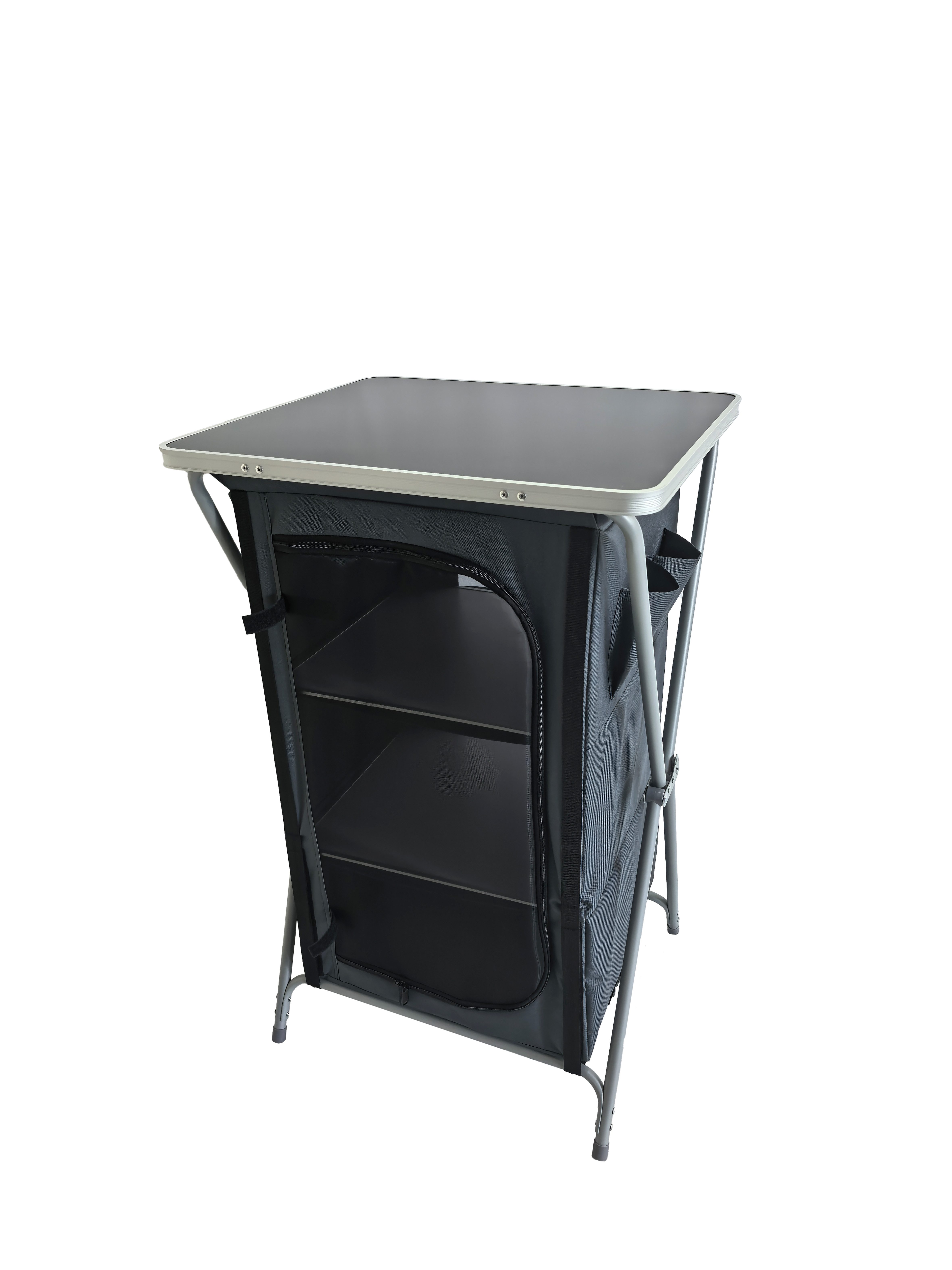 Greemotion Campingschrank Faltschrank Anthrazit 60x53x97 cm inkl. Tischplatte, klappbar