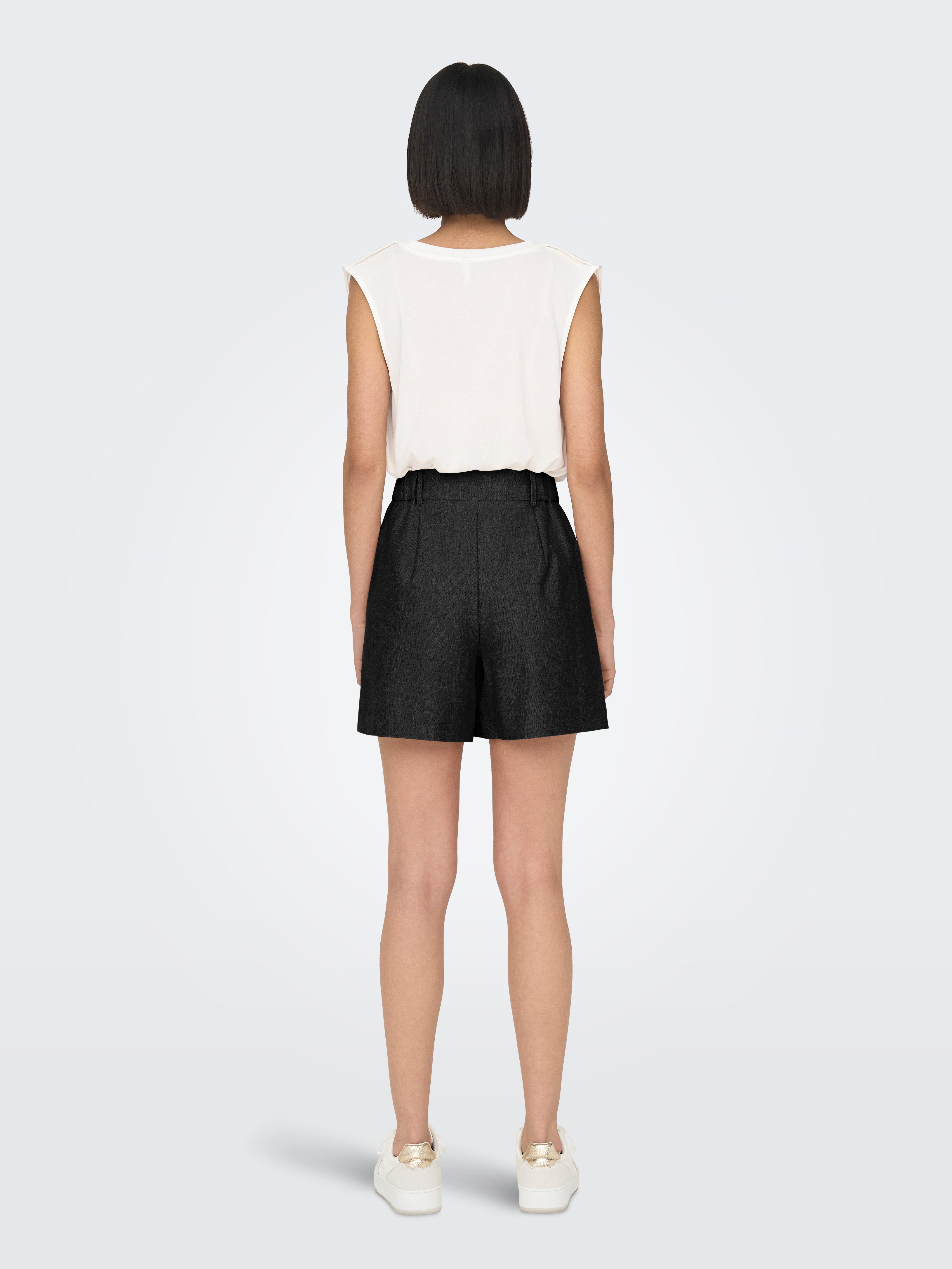 ONLY Shorts ONLLINDA – Shorts mit hoher Taille und weitem Beinschnitt Materialmix, High Waist