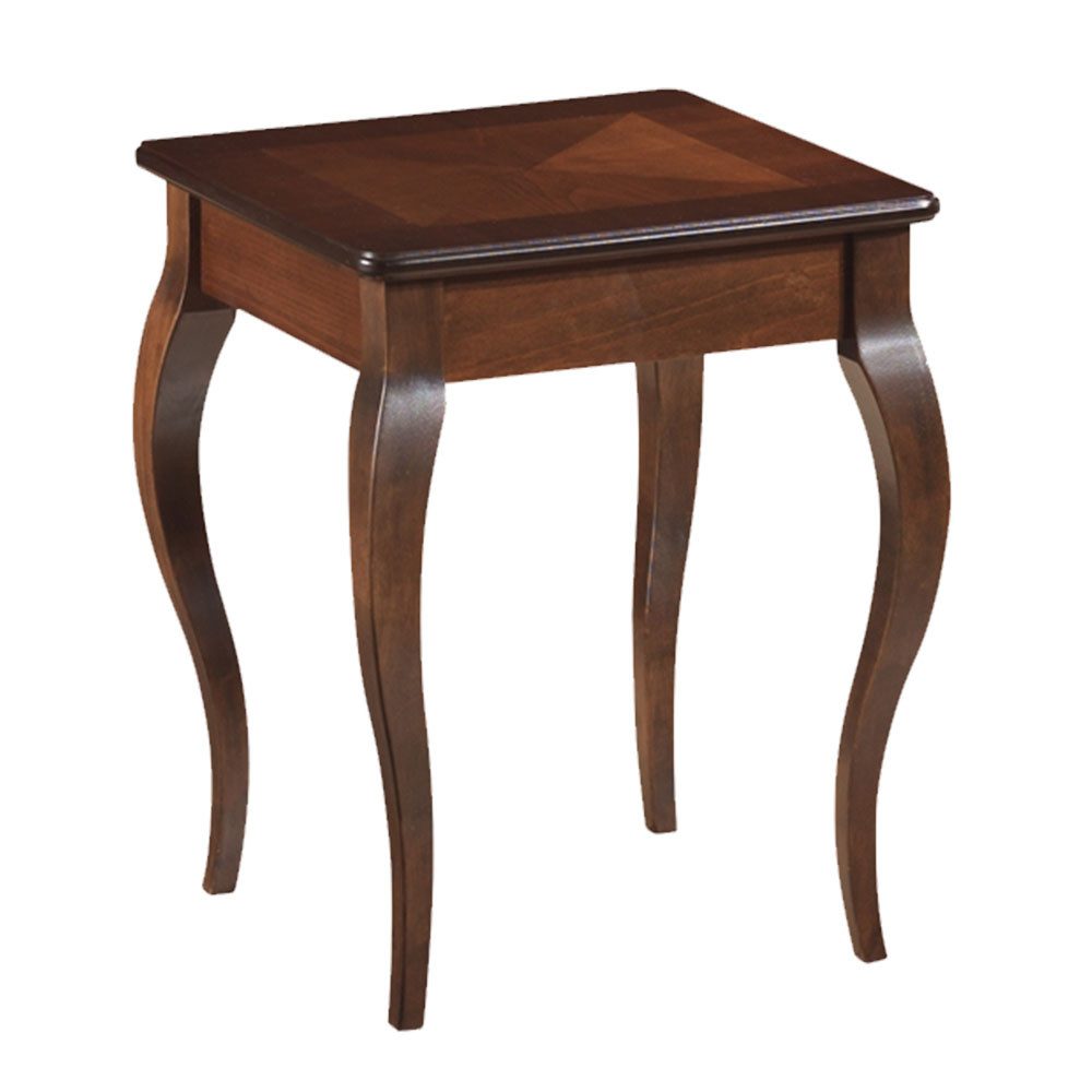 Feldmann-Wohnen Couchtisch Padova C (quadratische Tischplatte aus MDF, 1-St., klassische Optik, Tischbeine aus Massivholz, Jugendstil), 45x45x55cm Nussbaum dunkel