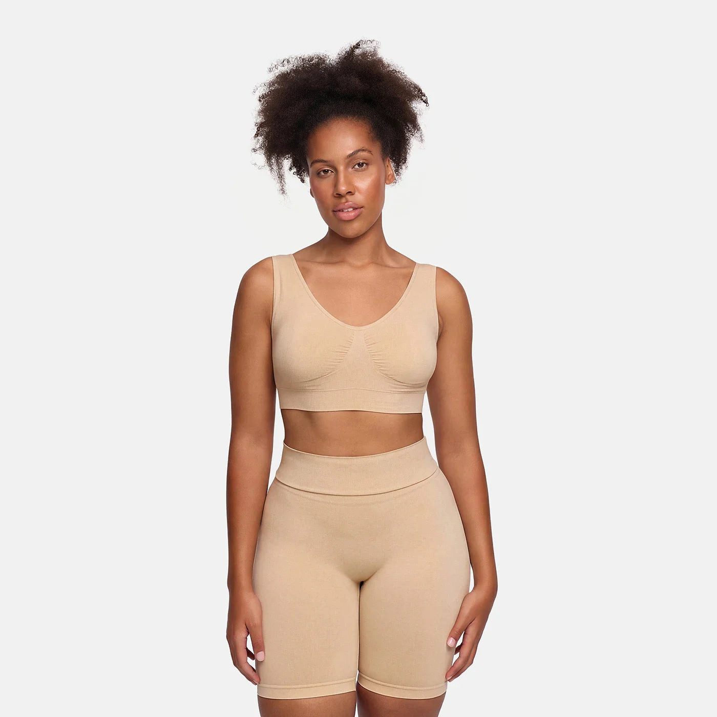 cfab (creamy fabrics) Bügelloser BH Comfy Bra-Beige-L (1-tlg)