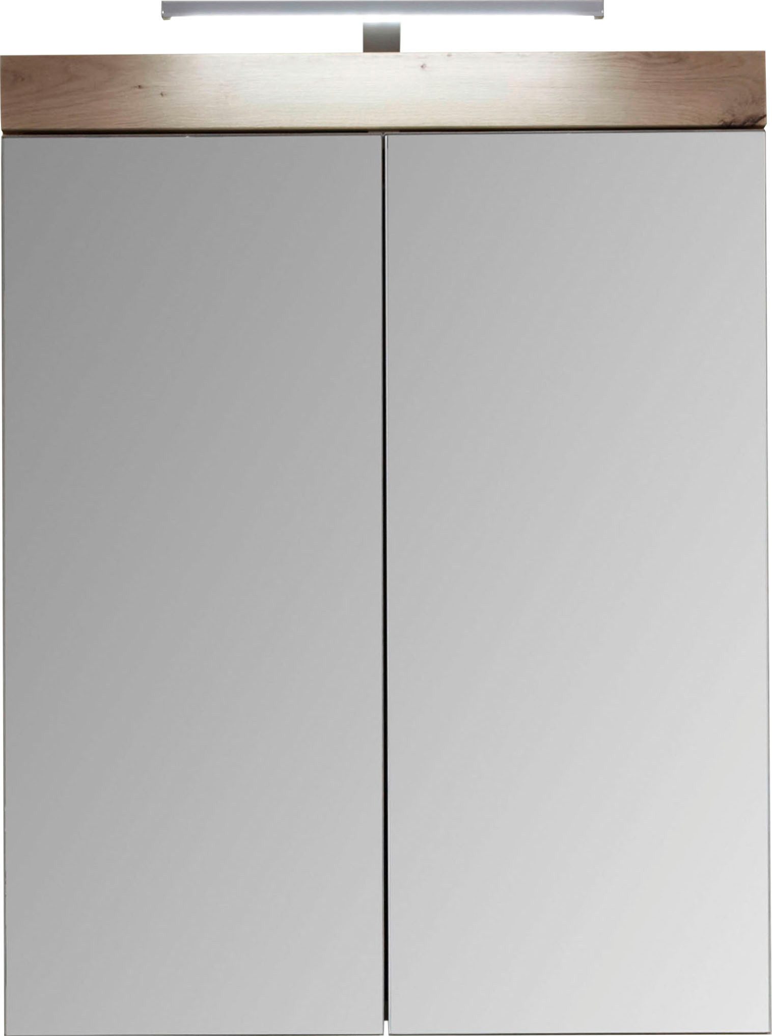 welltime Spiegelschrank Avena Badezimmerschrank wahlweise mit Aufsatzleuchte - (B/T/H) 60/17/77 cm