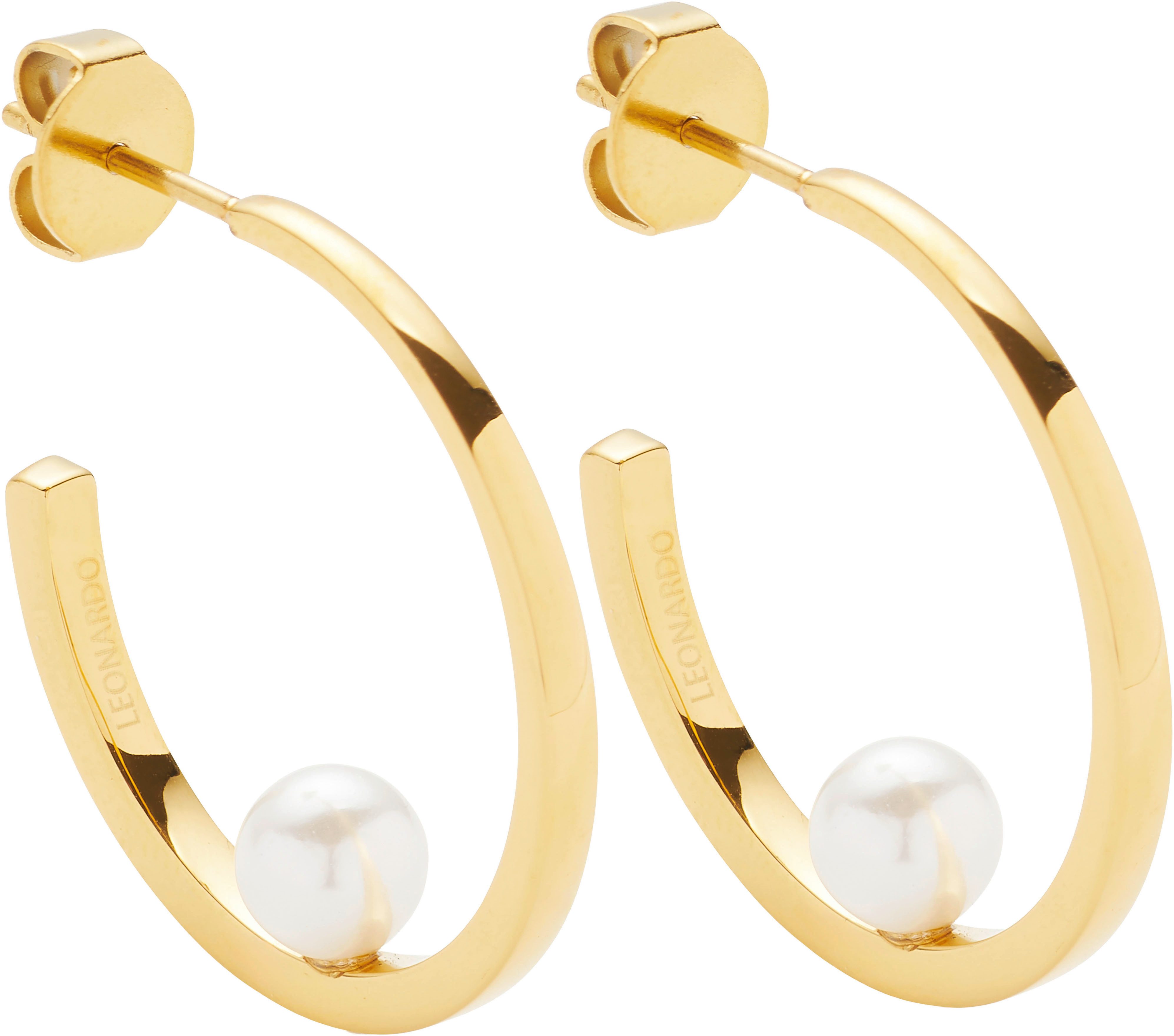 LEONARDO Paar Creolen Ohrringe Lucinda, mit Perle (imitiert)