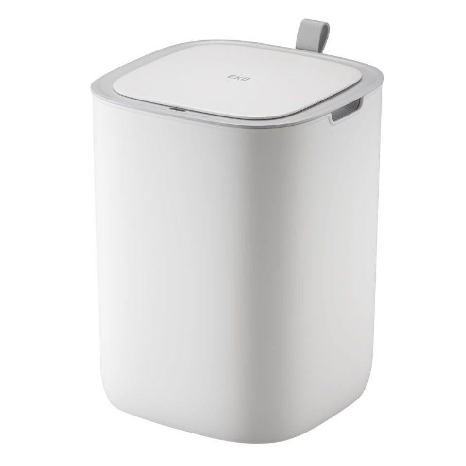 PROREGAL® Mülleimer Moderner quadratischer Abfalleimer mit Smart Sensor, 30L, Weiß