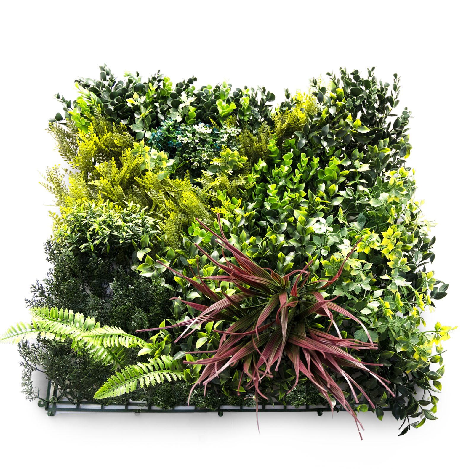 Kunstpflanze Pflanzenwand Sapphire, Kombination aus grünen Pflanzen, Kubus, günstig online kaufen