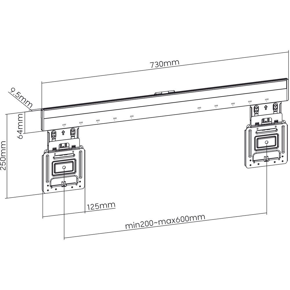 cm HE7-1L 203,2 94,0 TV-Wandhalterung my cm (80) wall (37) Starr My TV-Wandhalterung - Wall