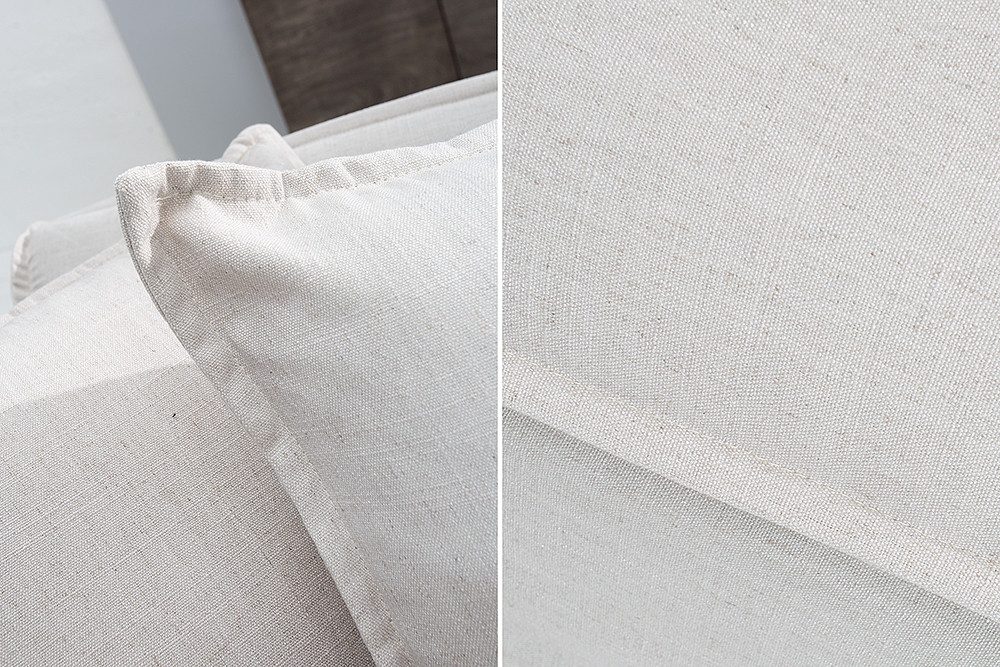 riess-ambiente Ecksofa HEAVEN 255cm natur - Flachgewebe, Pappelholz, inkl. Kissen, Federkern, Einzelartikel 1 Teile, L-Förmig & abnehmbarer Rundumbezug - Landhaus-Stil ideal f. Wohnzimmer