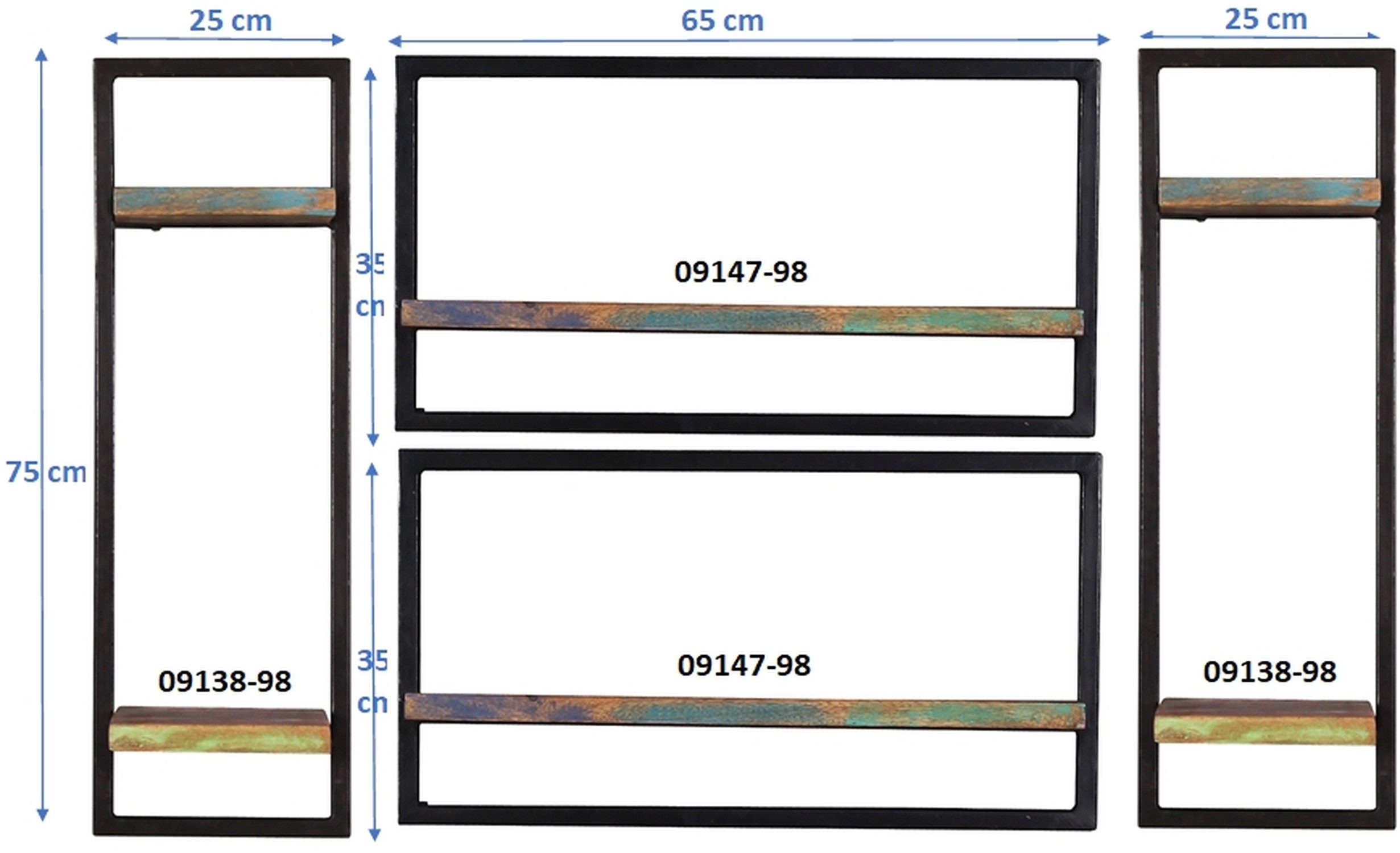 Produktlinie: aus - cm, - 25 Shabby 125 Altholz Alaska 75 im toller Altmetall, Chic Tiefe: Wandregale Höhe: Hängeregal bunt, Breite: Anchorage TPFLiving schwarz, und angesagten Materialmix cm, - cm