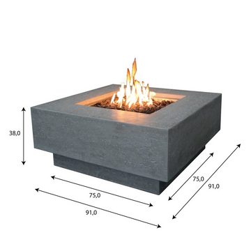 ELEMENTI Feuertisch Gasfeuerstelle "Raung" in Beton-Optik, modernes Design, langlebiges Produkt