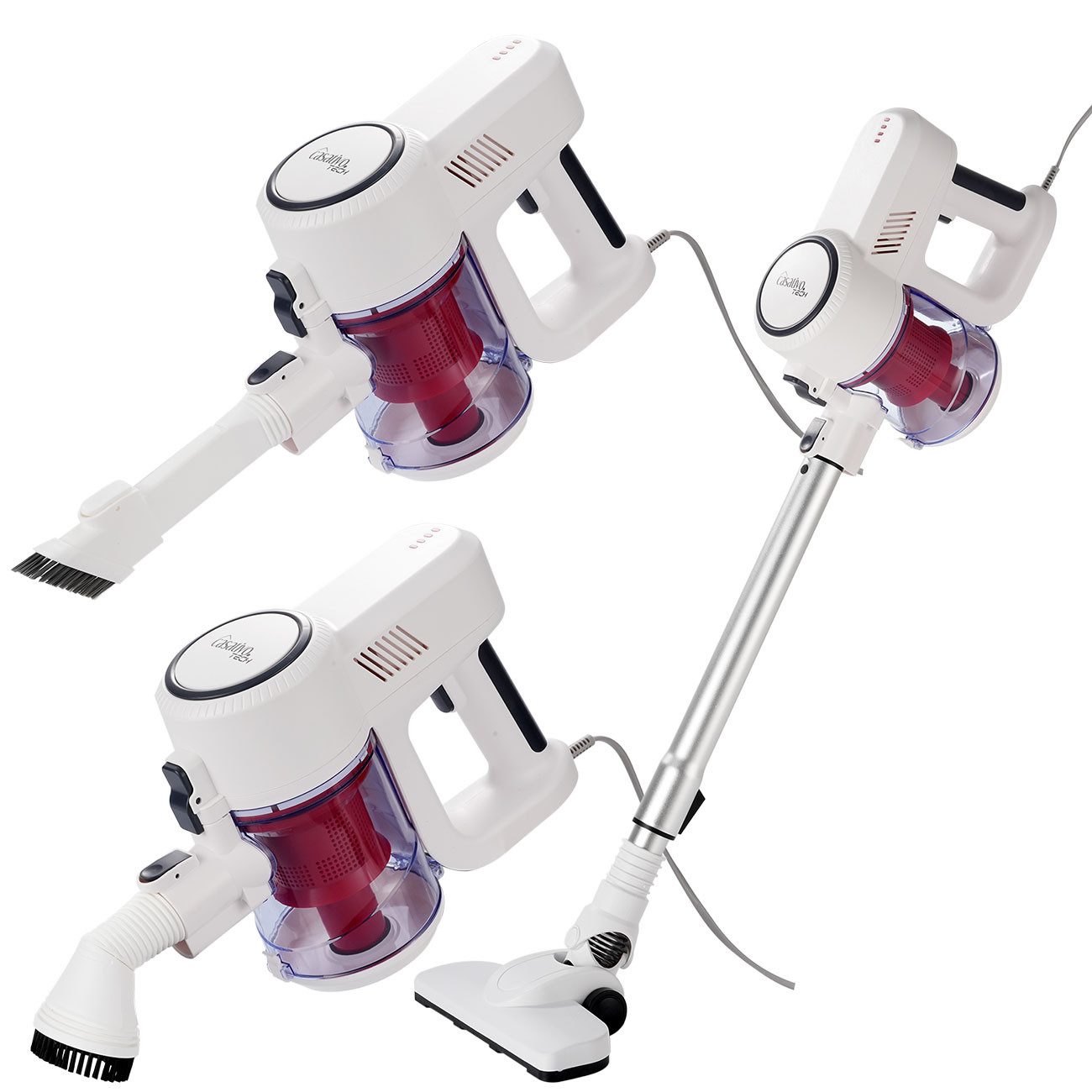 Casativo Handstaubsauger 2in1 Zyklon Staubsauger 500W Hand- & Bodensauger HEPA-Filter 800ml, 500 W, beutellos, 15 kPa Saugleistung, 3 Saugaufsätze & 800 ml Staubbehälter