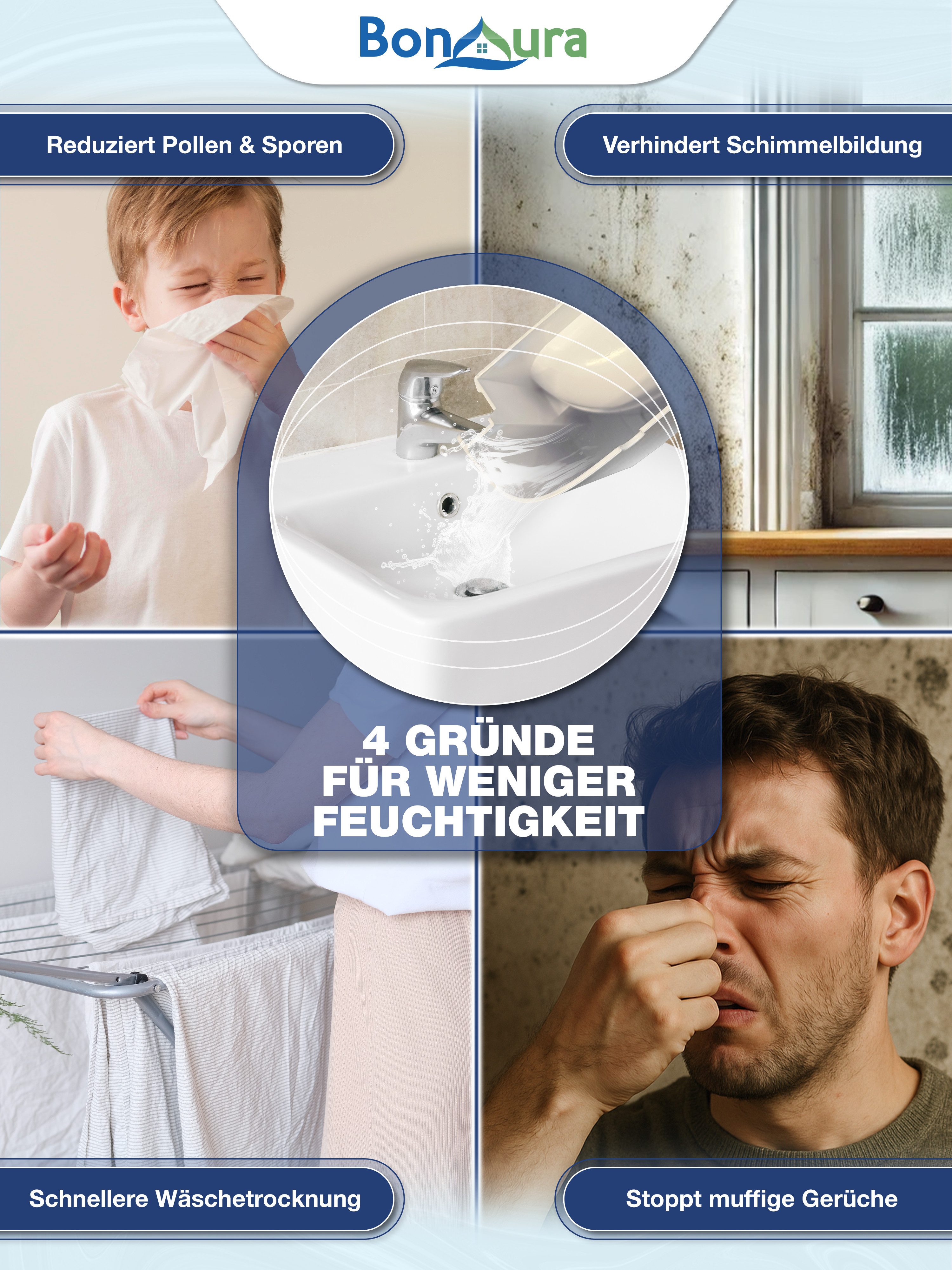 BonAura Luftentfeuchter elektrisch gegen Schimmel & Feuchtigkeit, für 40 m³ günstig online kaufen