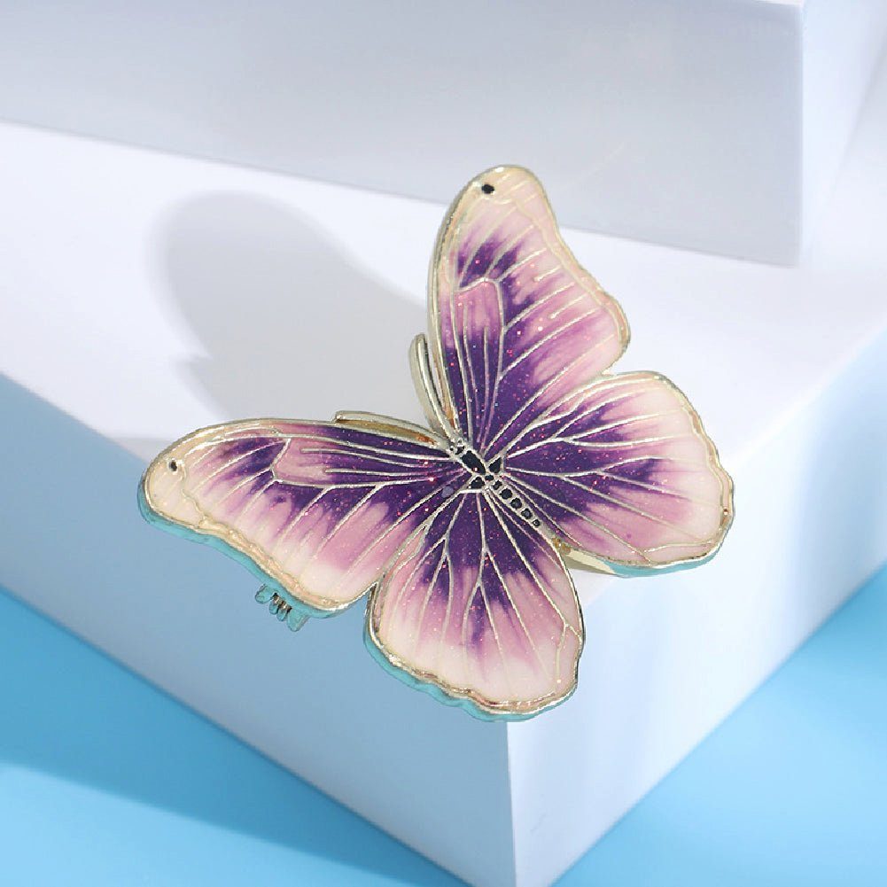 Brosche Stilvolle, für Invanter Lila, Emaille-Schmetterlingsbrosche Weihnachtsgeschenke inkl vergoldete Frauen Geschenktasche , in