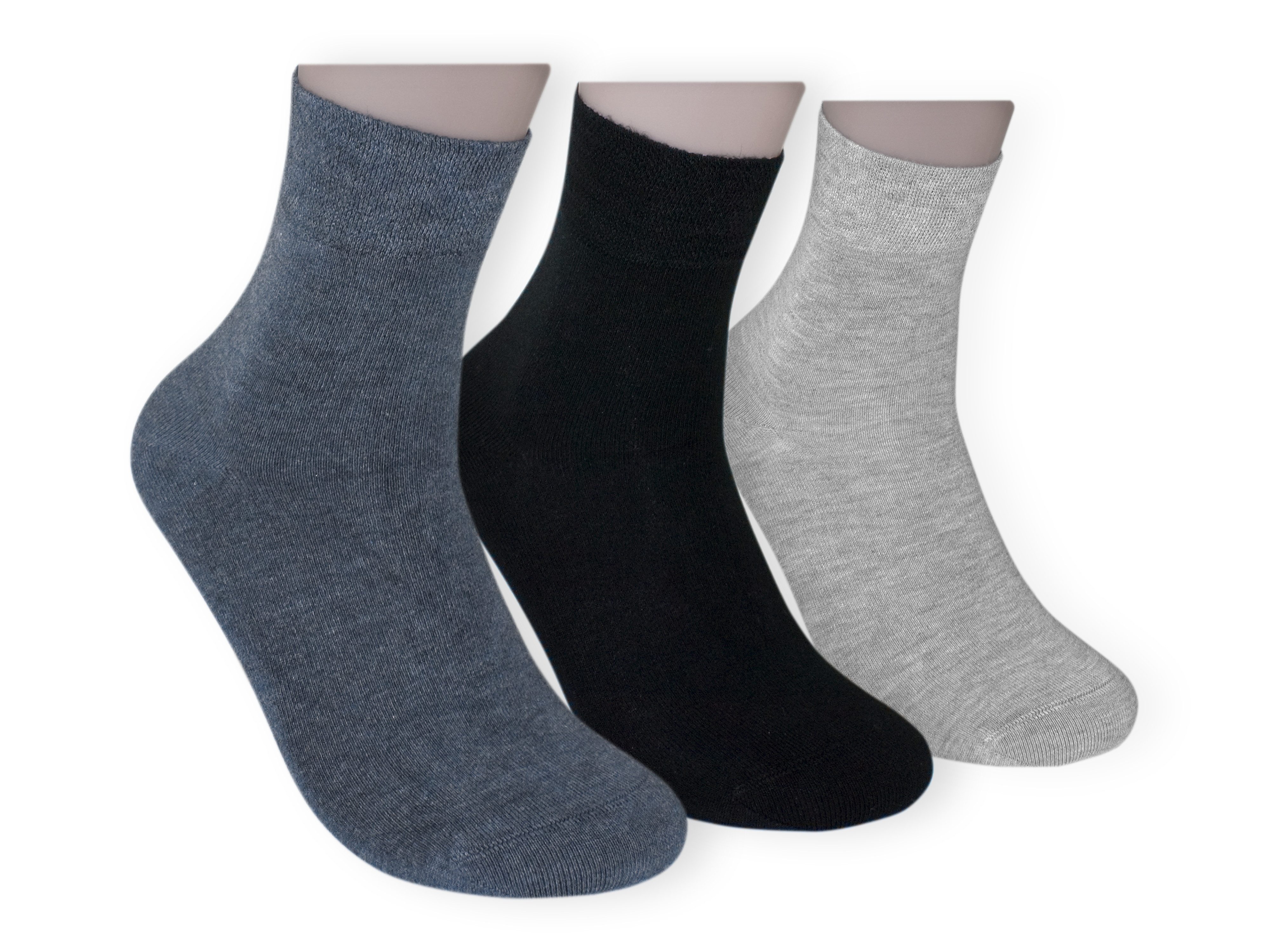 Die Sockenbude Kurzsocken BAMBUS (Bund, 3-Paar, grau, blau, schwarz) mit weichem Komfortbund ohne Gummi