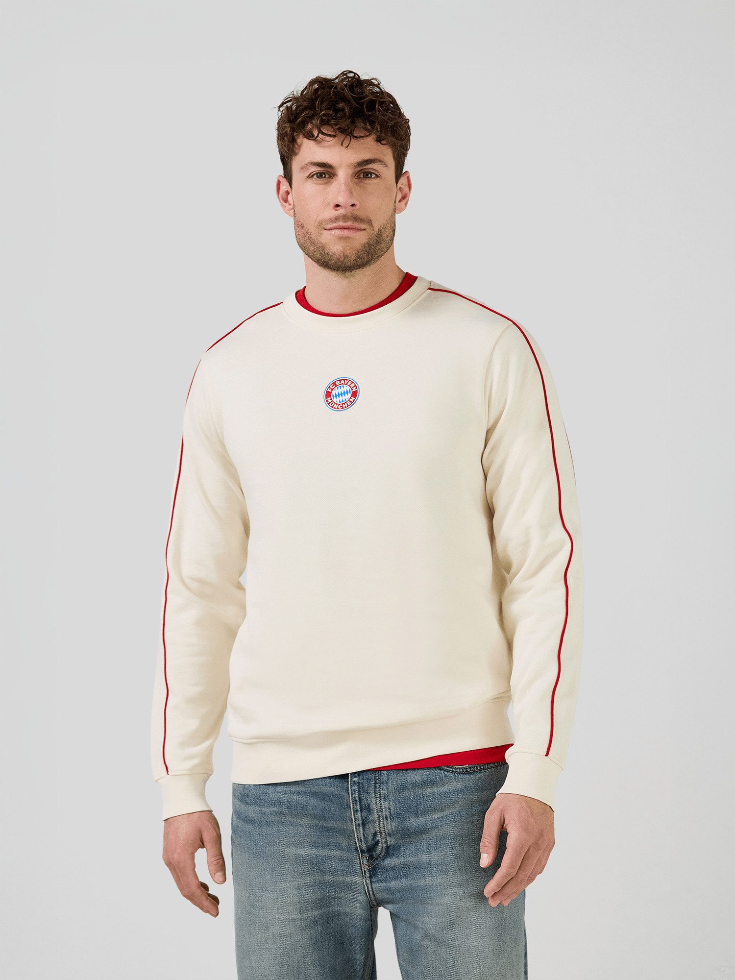 FC Bayern München Sweatshirt FC Bayern München, Sweatshirt Essentials, Herren, Off white