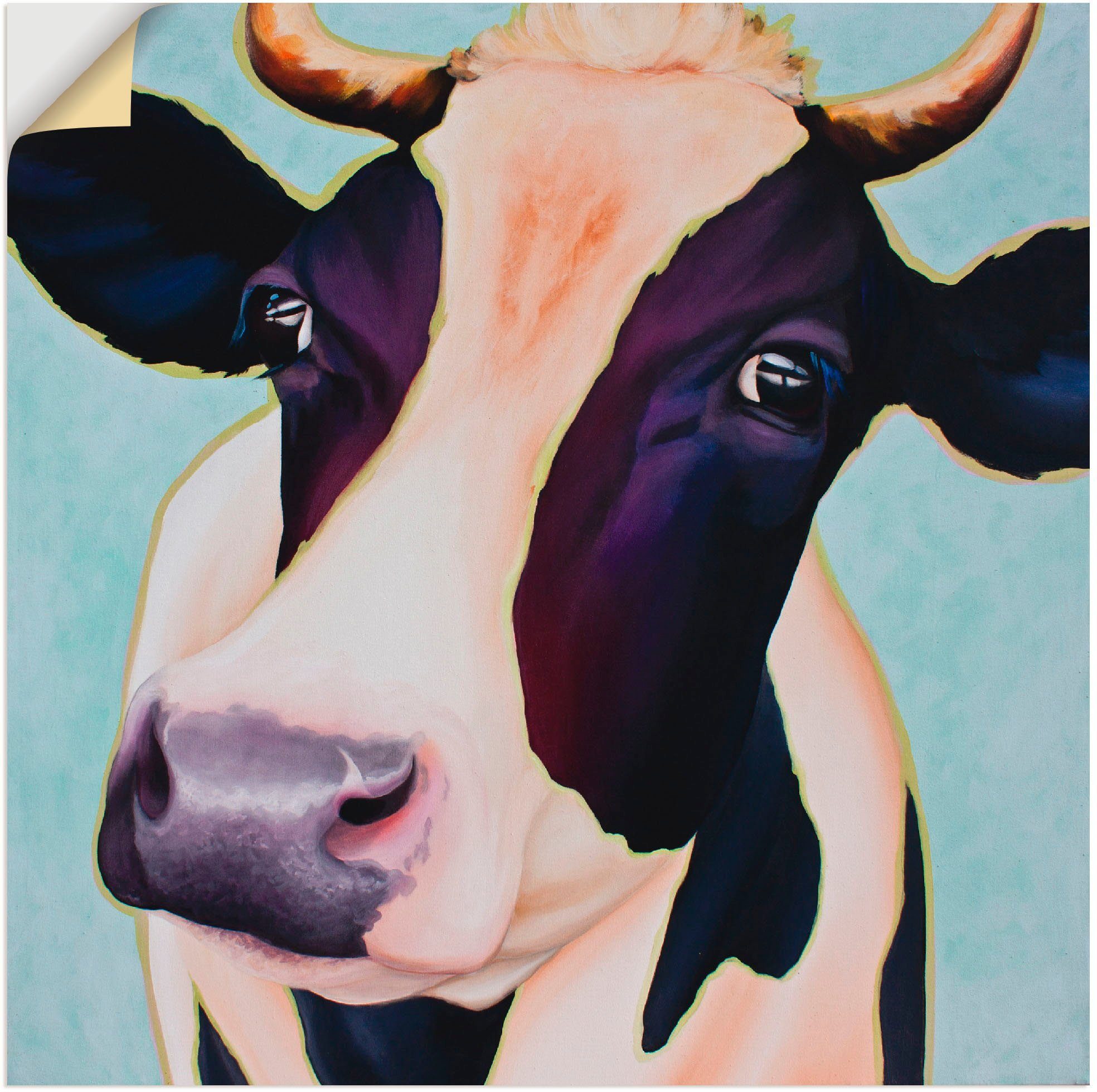 versch. Wandbild Kuh (1 Wandaufkleber als Größen St), Poster oder Artland Haustiere Chantal, Leinwandbild, in