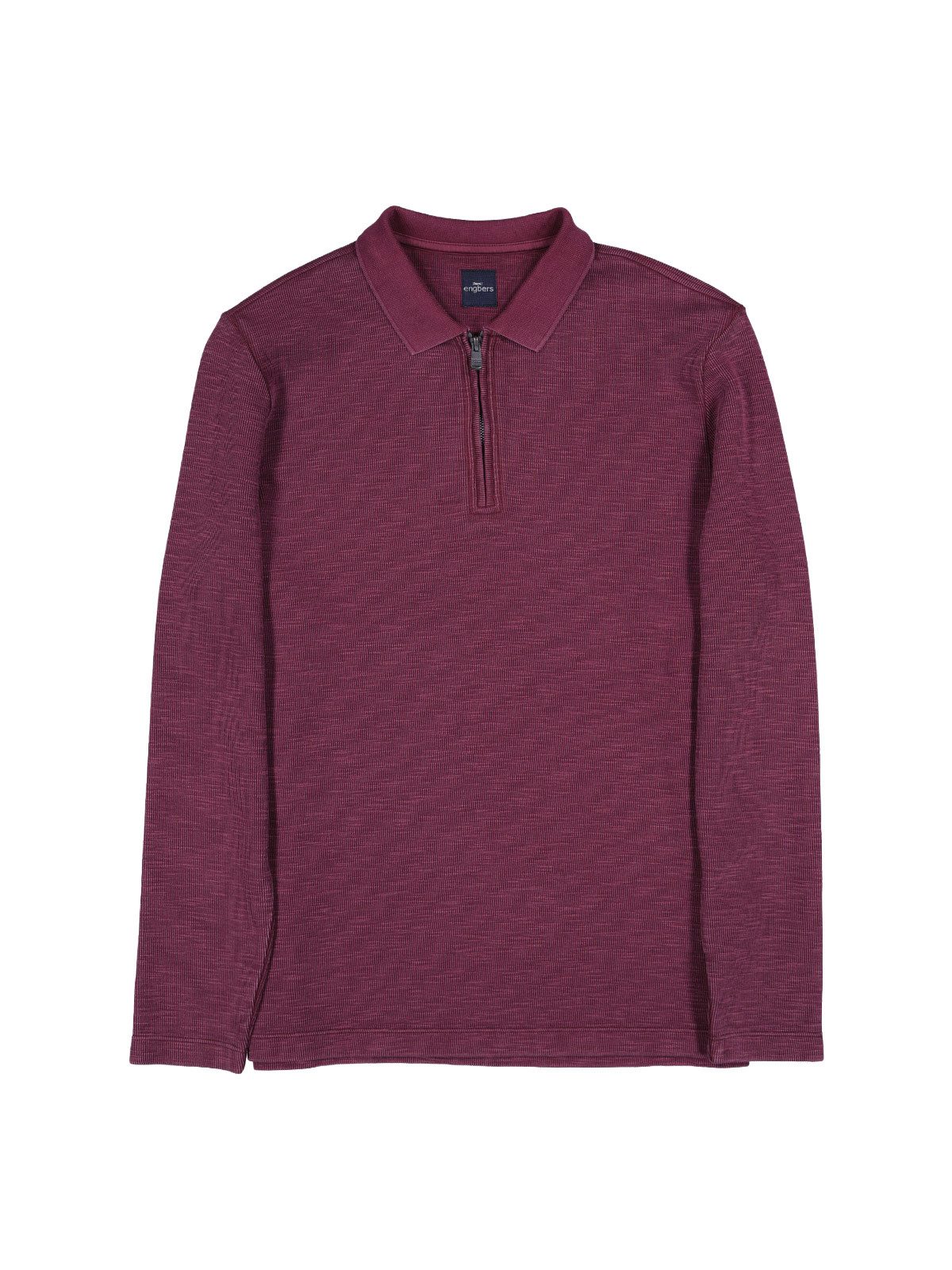 Engbers Langarm-Poloshirt Herren Langarmshirt mit Polokragen, Magenta – Bild 4 von 5