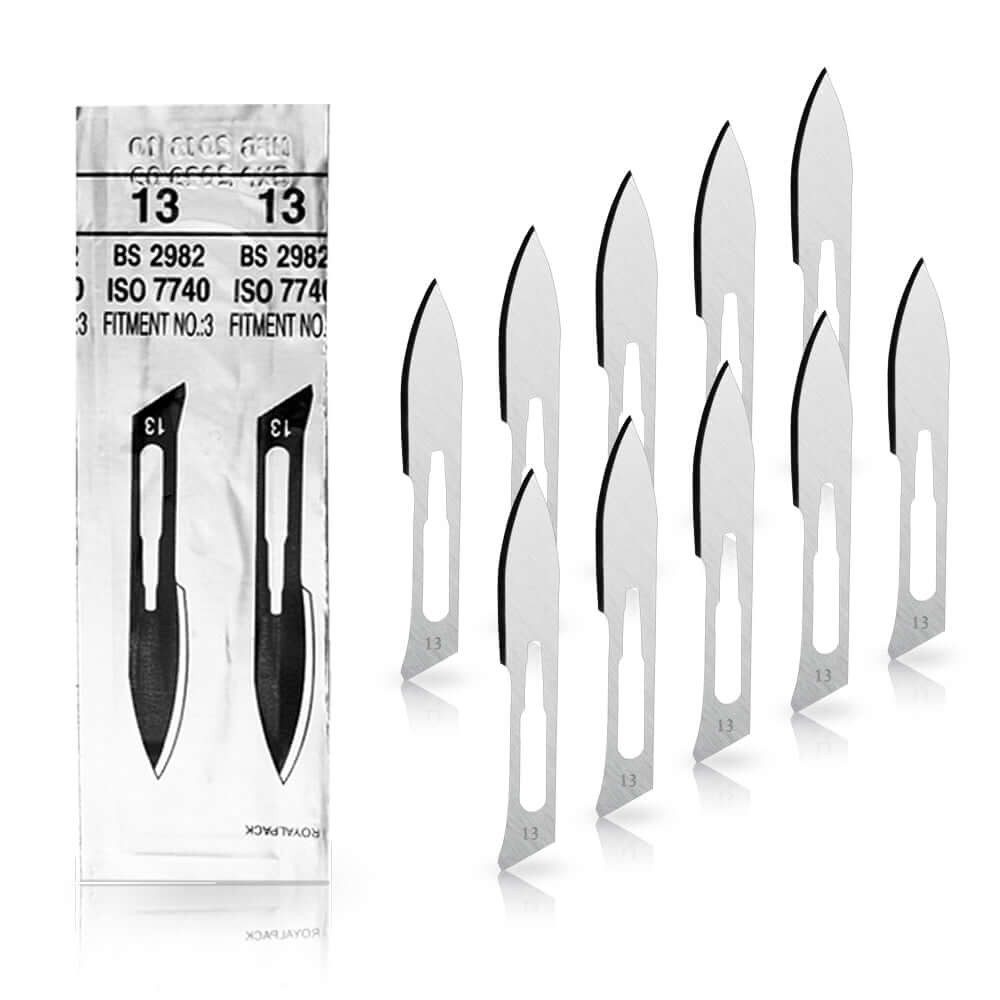 May Bastelmesserklinge 10 Stück Skalpellklingen Figur 13 aus Karbonstahl für Skalpell-Halter