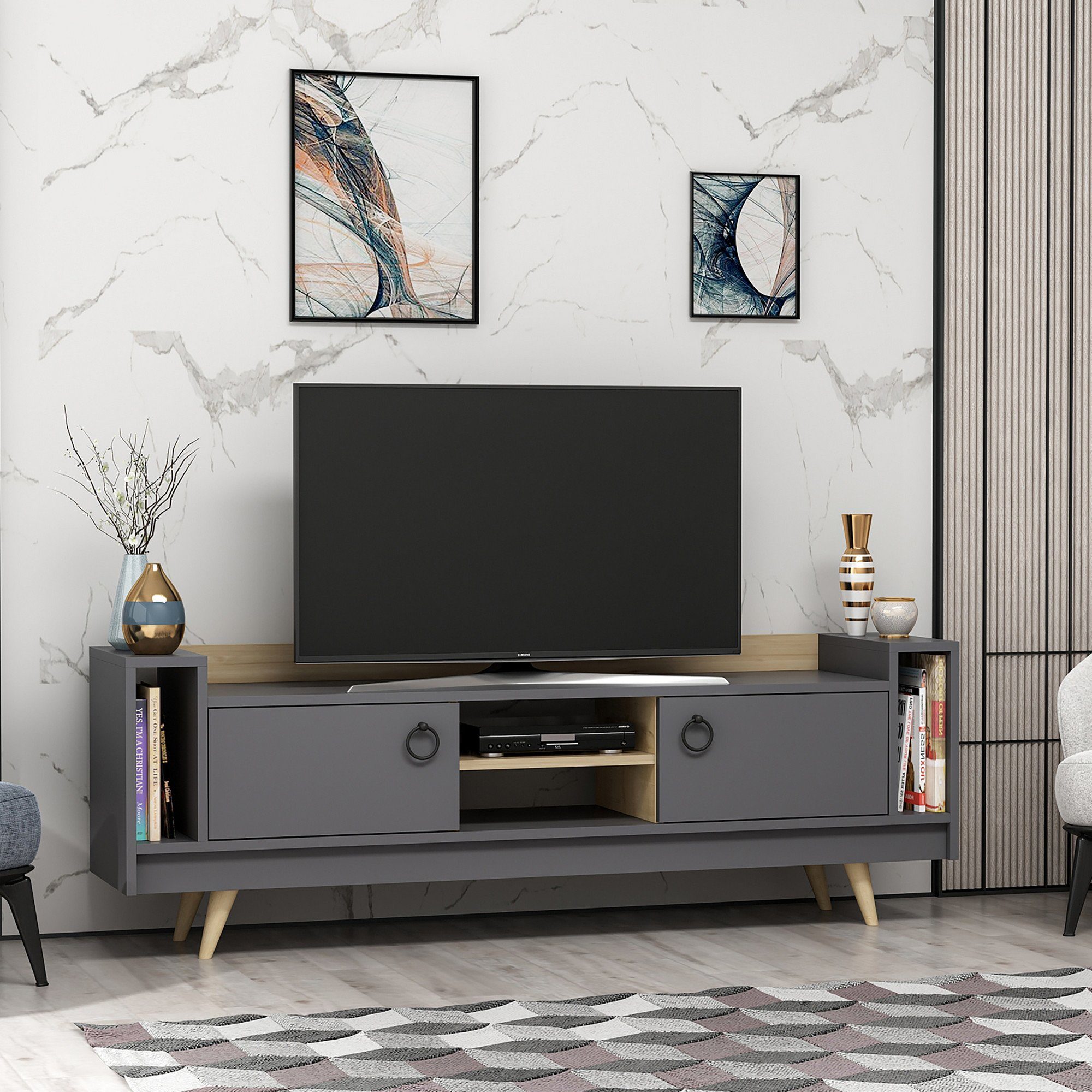 Skye Decor TV-Schrank Schränke, 54,4x160x35,6 cm, 100% Melaminbeschichtete Partikelplatte