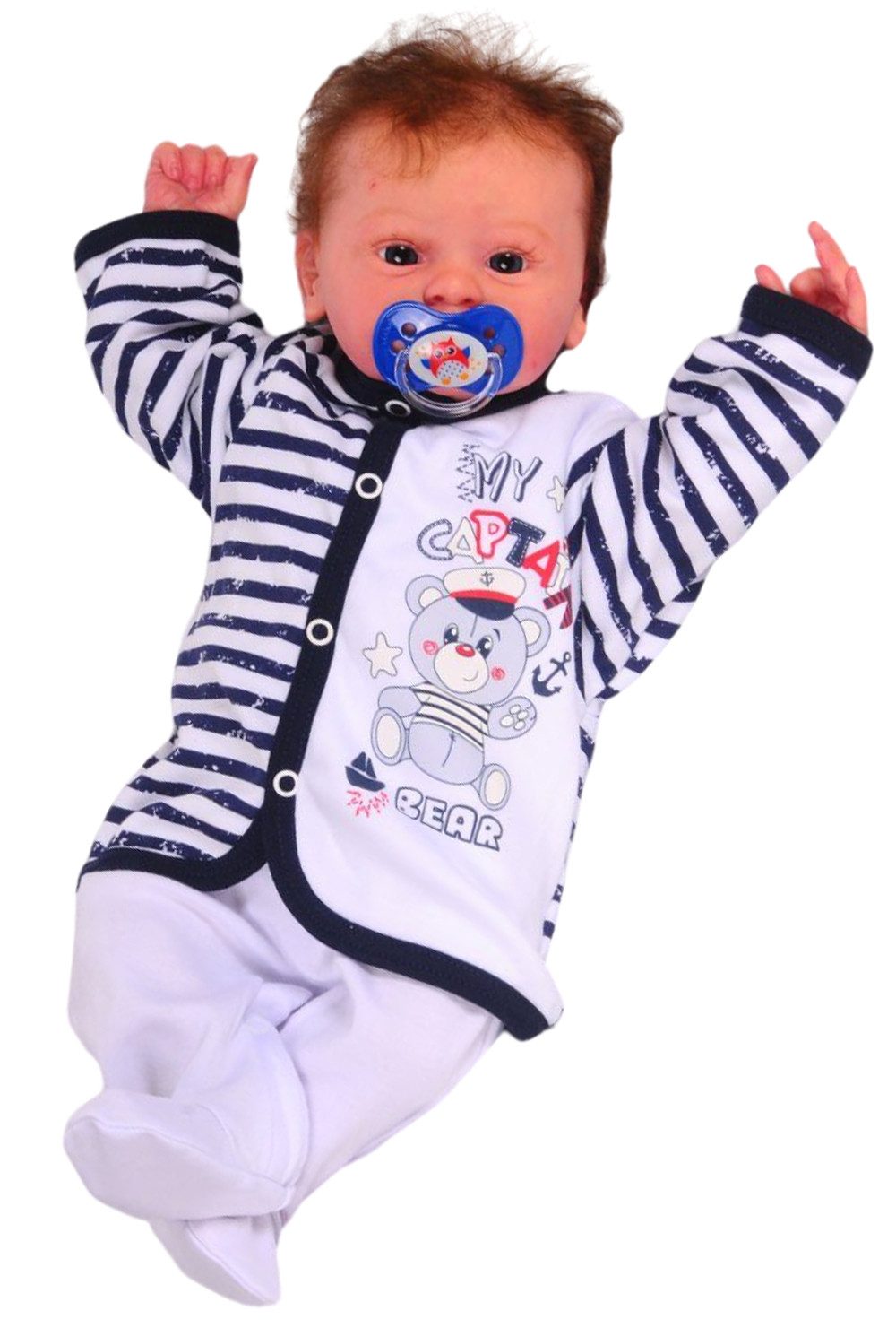 La Bortini Sweatjacke Baby Jacke leichtes Jäckchen doppellagig gestreift aus reienr Baumwolle, 56 62 68 74 80 86