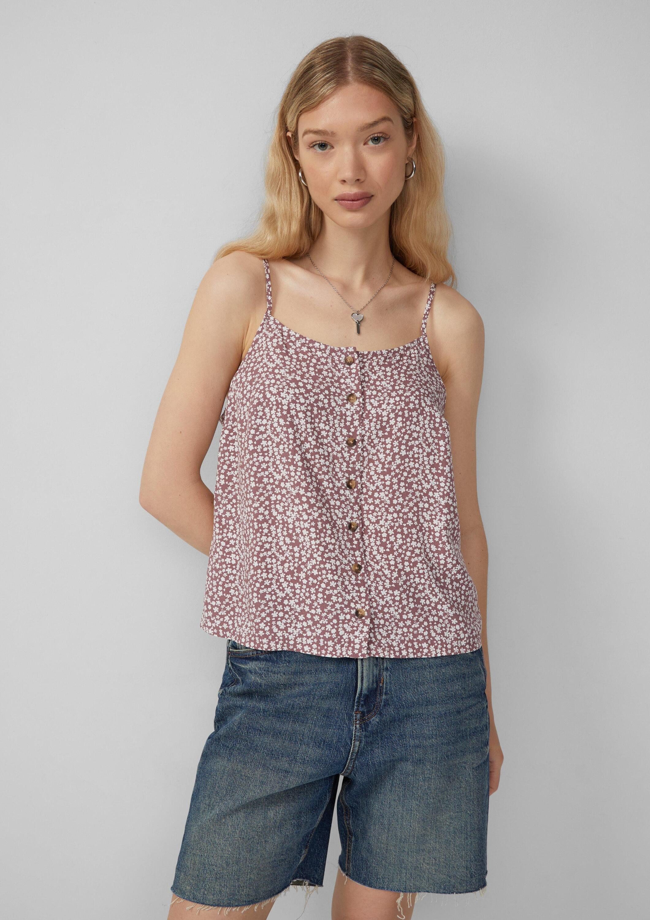 QS Muskelshirt Bluse Viskosetop mit Knopfleiste günstig online kaufen