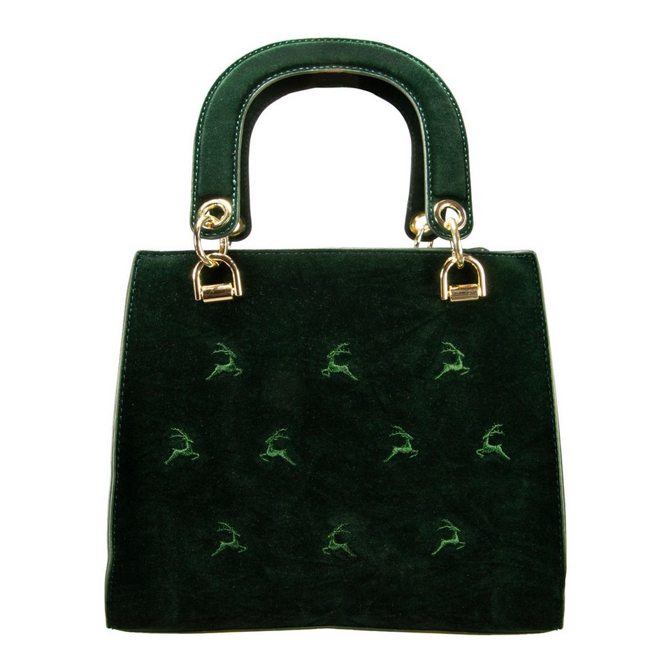 Handtasche samt grün Clearance