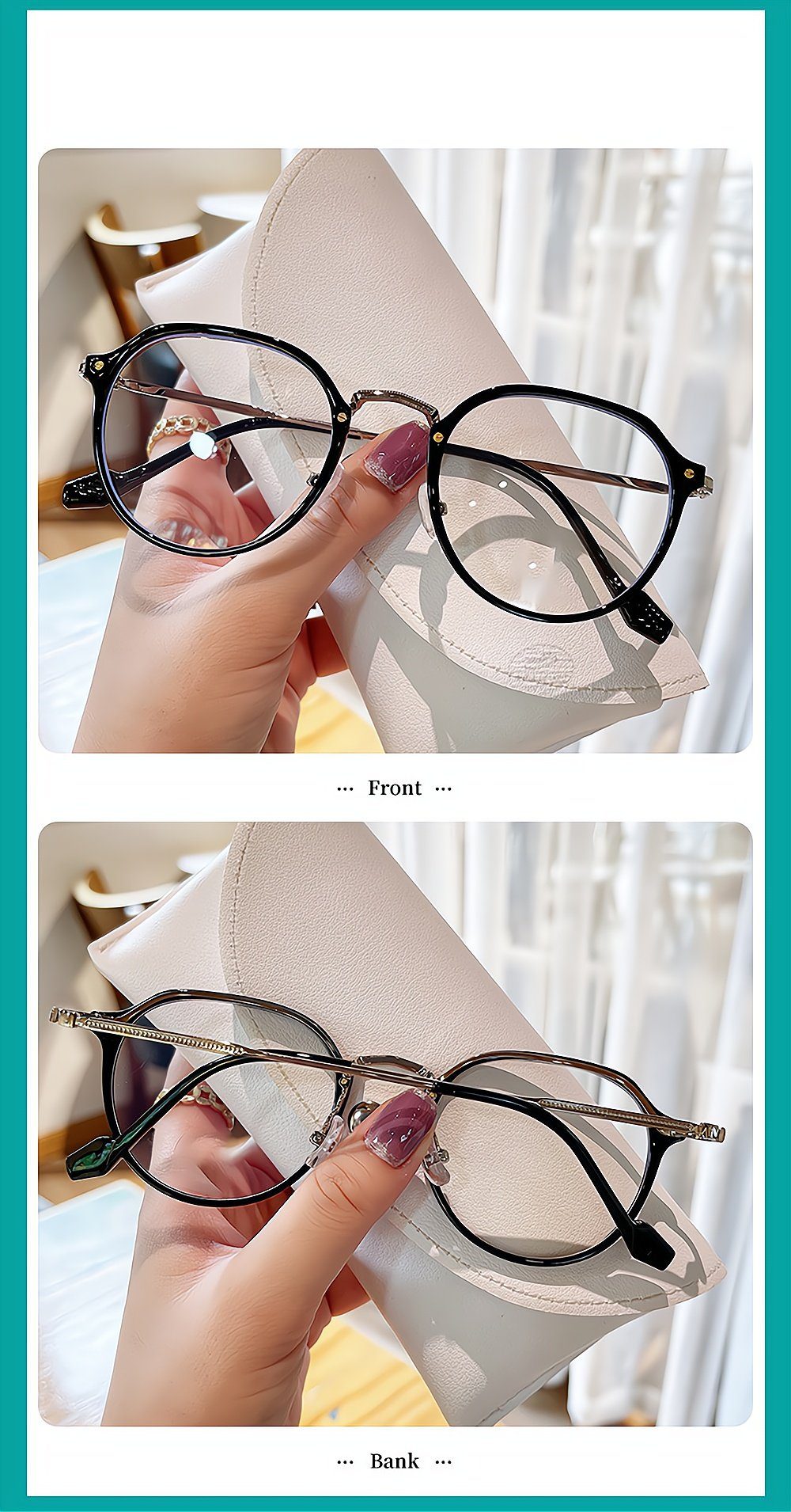 schwarz leichte PACIEA und Gläser Brille Ultra Anti-Blaulicht für Frauen modische