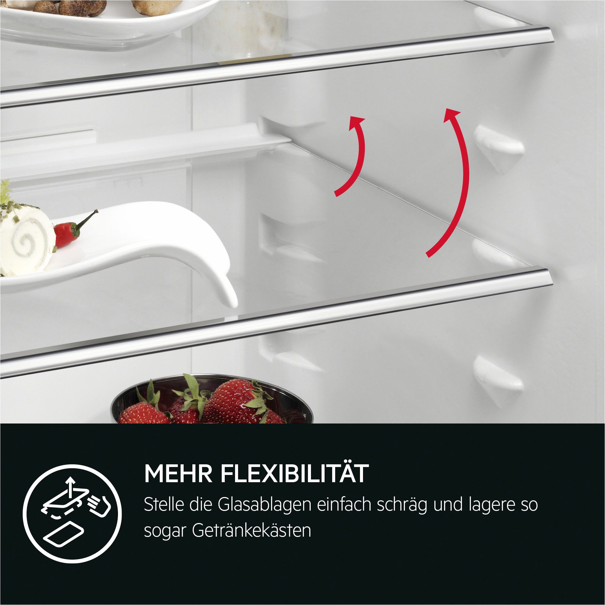 AEG Einbaukühlschrank Serie 5000 OSF5O881EE, 88,1 cm hoch, 58,8 cm breit, 124 Liter, 4-Sterne-Gefrierfach, variable Glasablagen, Dekorfähig – Bild 5 von 5