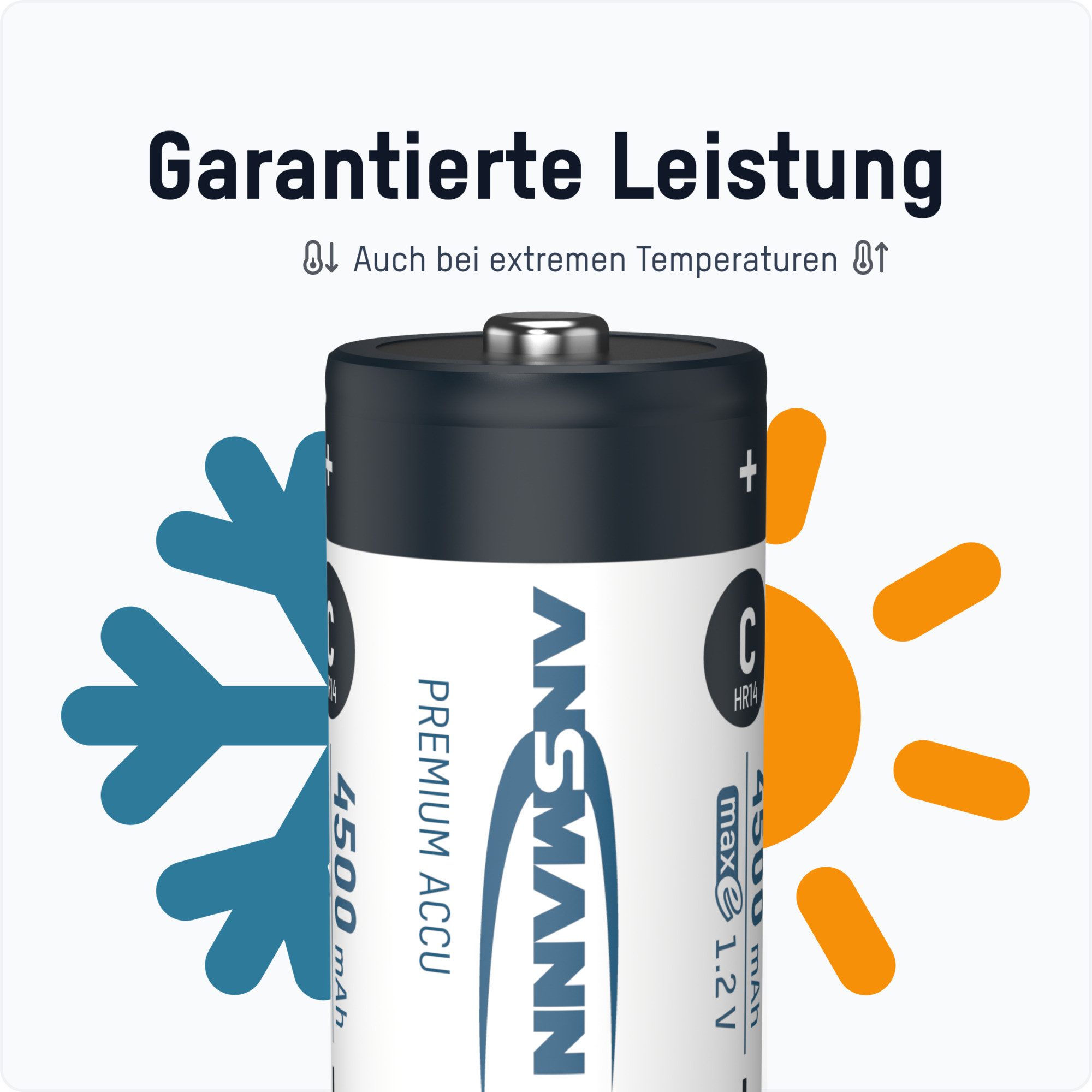 ANSMANN AG Akku C 4500mAh Baby NiMH 1,2V – 1000x wiederaufladbar (2 Stück) Akku 4500 mAh (1.2 V)