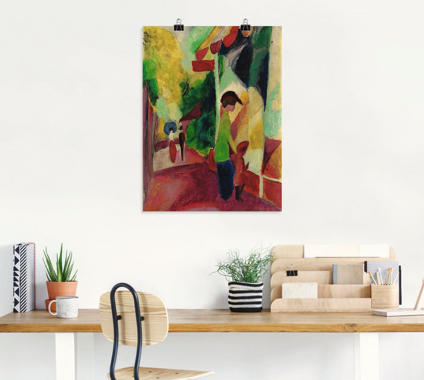 Artland Wandbild »Schaufenster mit gelben Bäumen. 1914«, Gruppen & Familien (1 Stück), in vielen Größen & Produktarten -Leinwandbild, Poster, Wandaufkleber / Wandtattoo auch für Badezimmer geeignet-kaufen