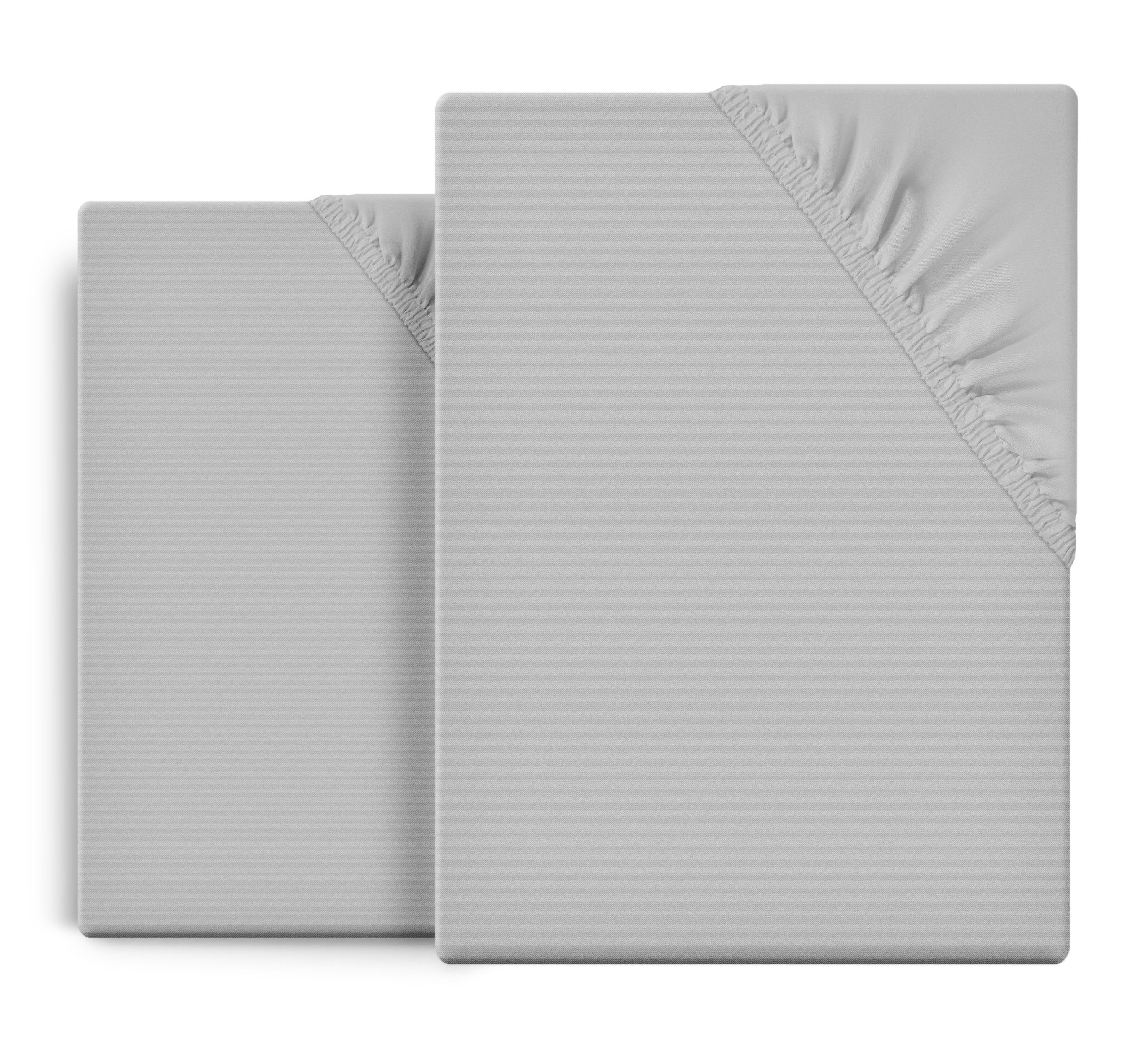 Beautex Spannbettlaken 2er Set Spannbetttuch Bettlaken Premium Baumwolle Je günstig online kaufen