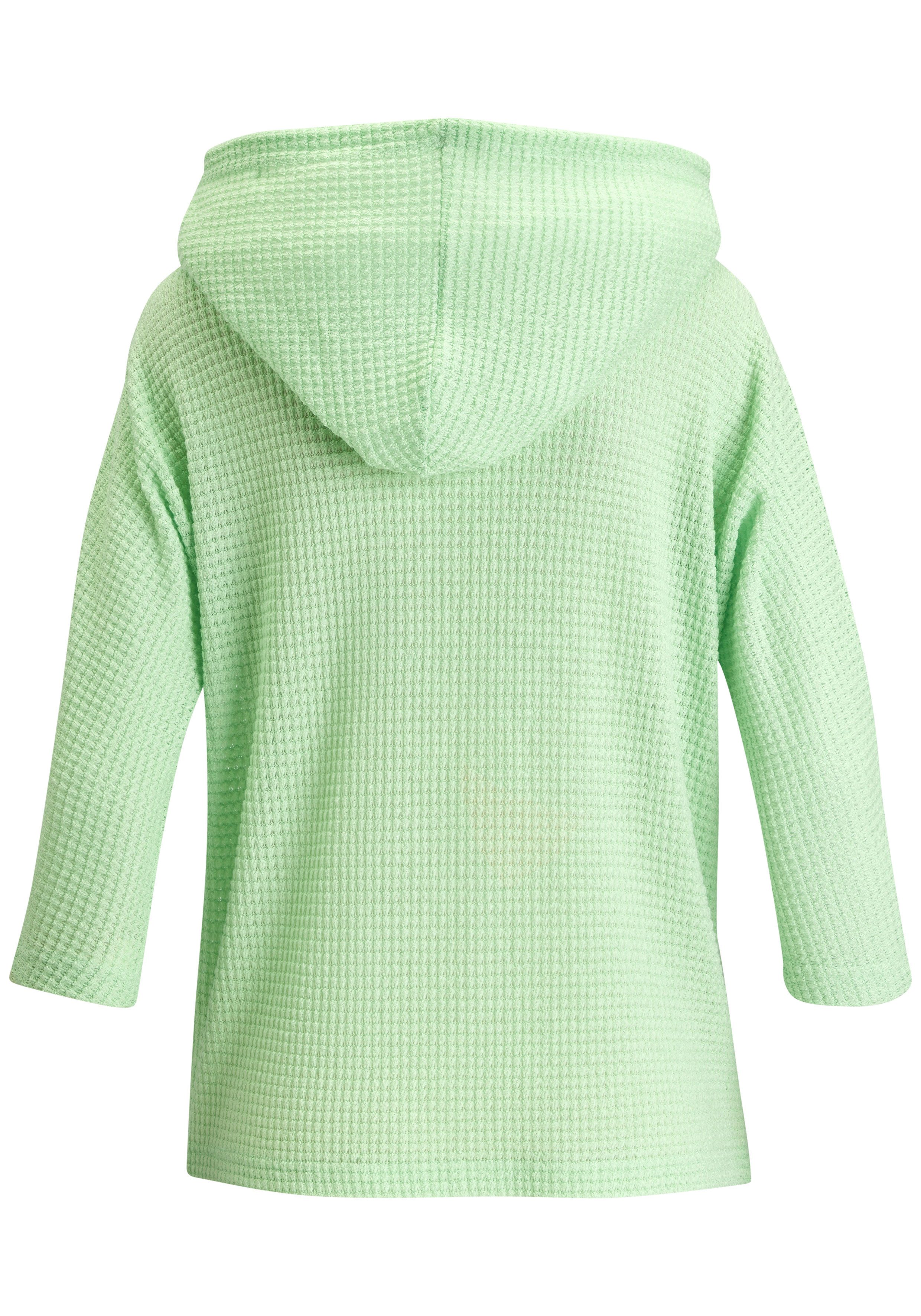 LASCANA Kapuzenshirt aus Waffelstrick mit Knopfleiste – Bild 3 von 5