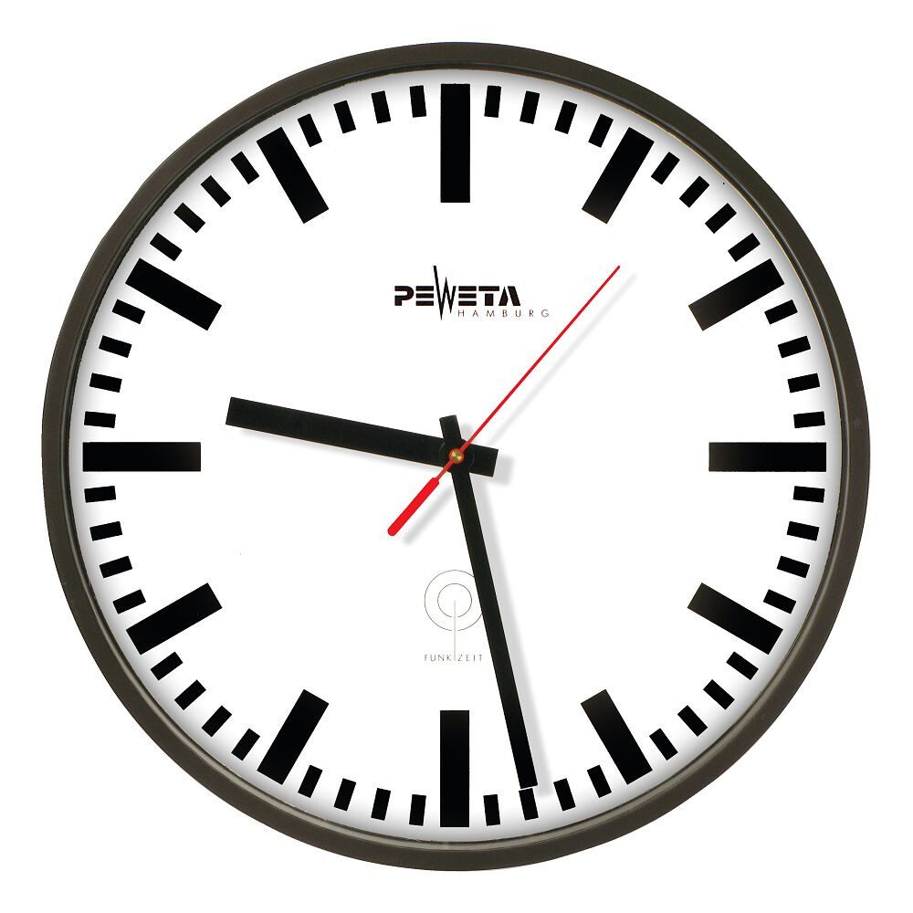 Peweta Wanduhr Funk-Wanduhr ø 30 cm (Funkuhr zur Wandmontage)