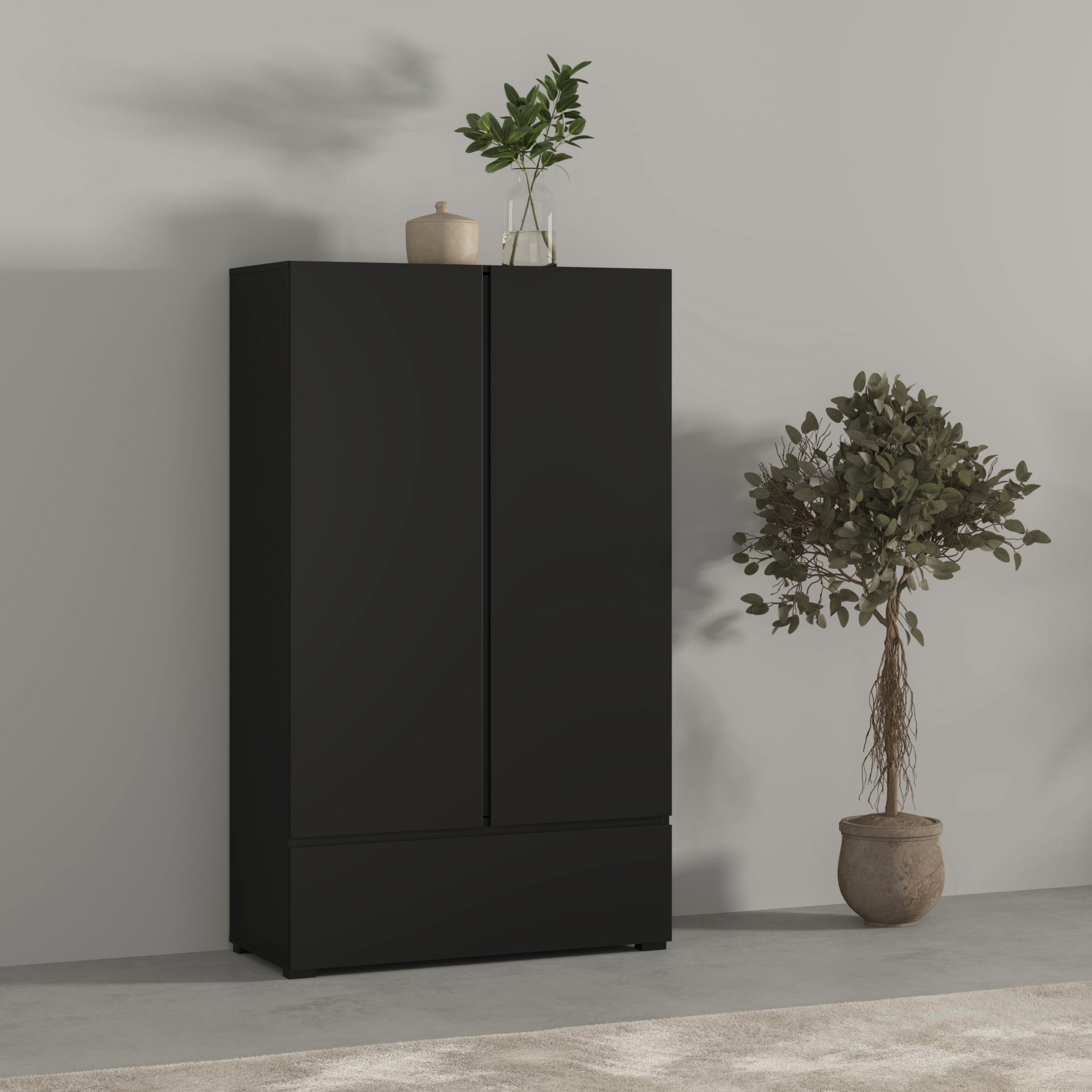 OTTO home Mehrzweckschrank Metric,Breite 89 cm, Highboard, Universalschrank, Garderobe Waescheschrank mit viel Stauraum, Einlegeböden verstellbar
