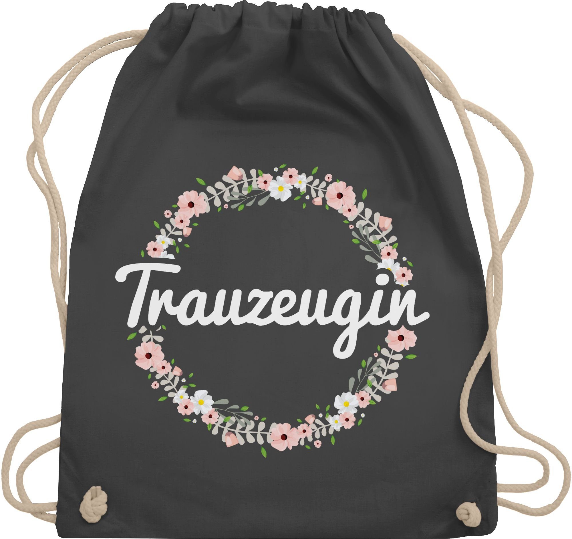 Shirtracer Turnbeutel Trauzeugin - Blumenkranz, JGA Junggesellenabschied Frauen