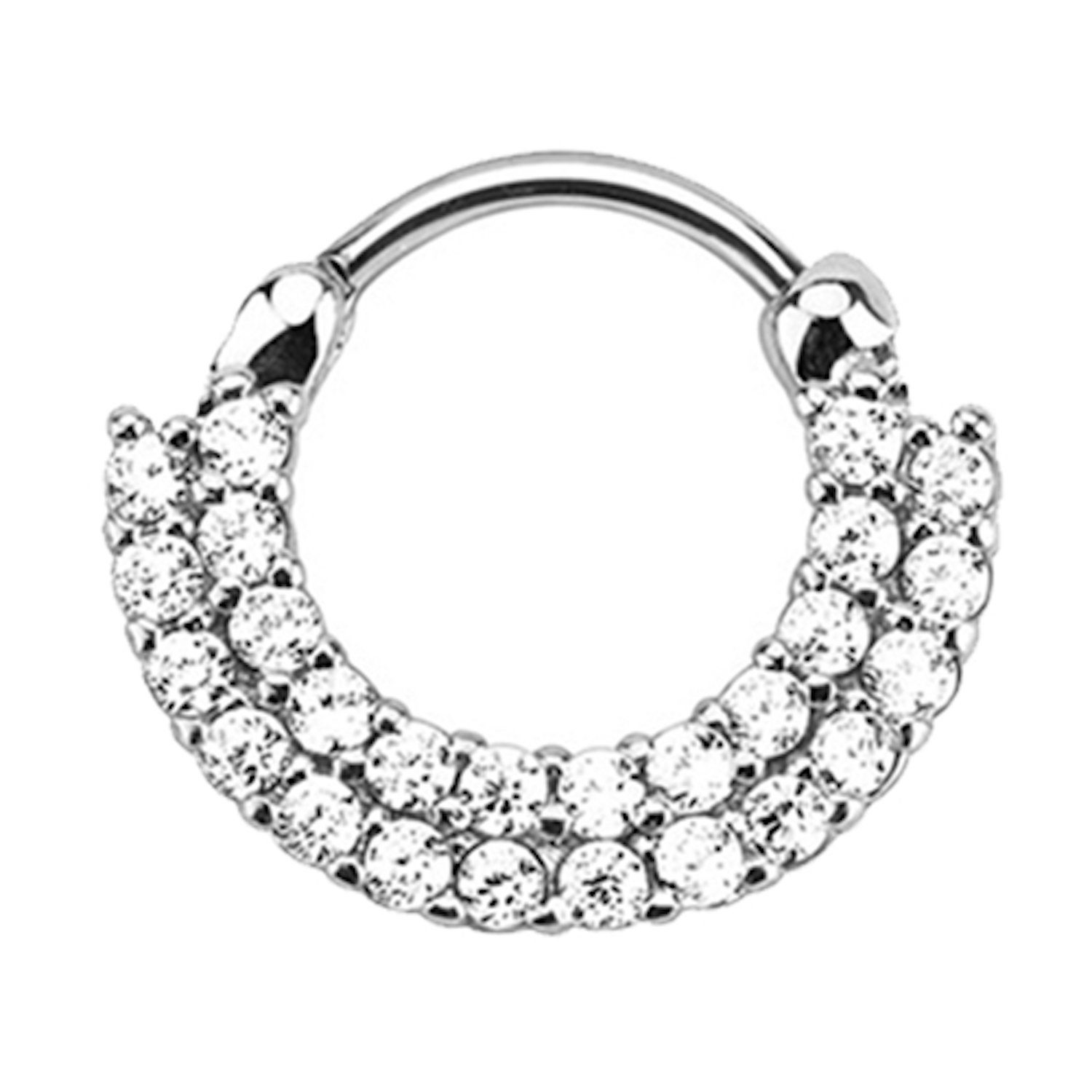 Nasenpiercing Piercing Tragus Schild Clicker Ring mit Kristall