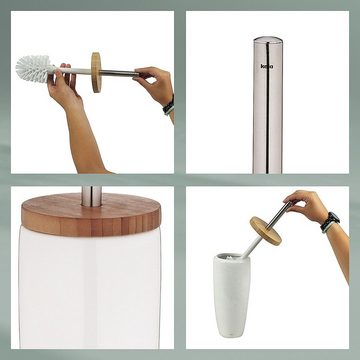 kela WC-Garnitur Natura, glänzende Keramik, geschlossene WC-Garnitur, wechselbarer Bürstenkopf