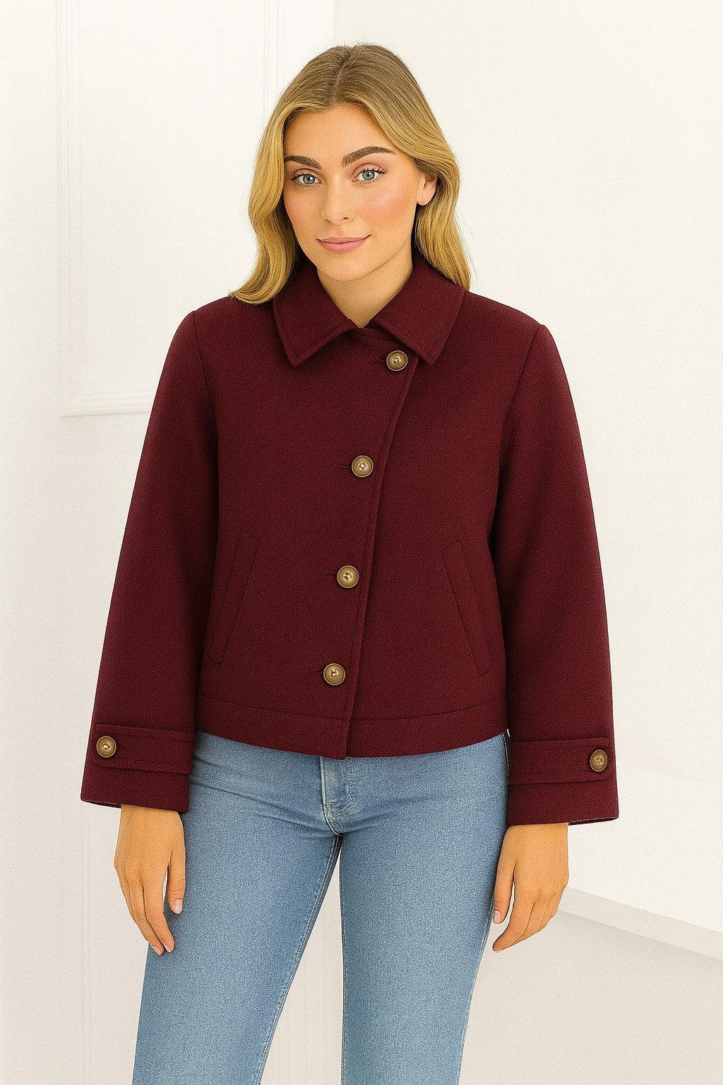Worldclassca Kurzmantel Worldclassca Einreihiger Trenchcoat Jacke Crop Poncho Fledermausjacke Neue Kollektion - Stilvolle und gemütliche Mode für Damen