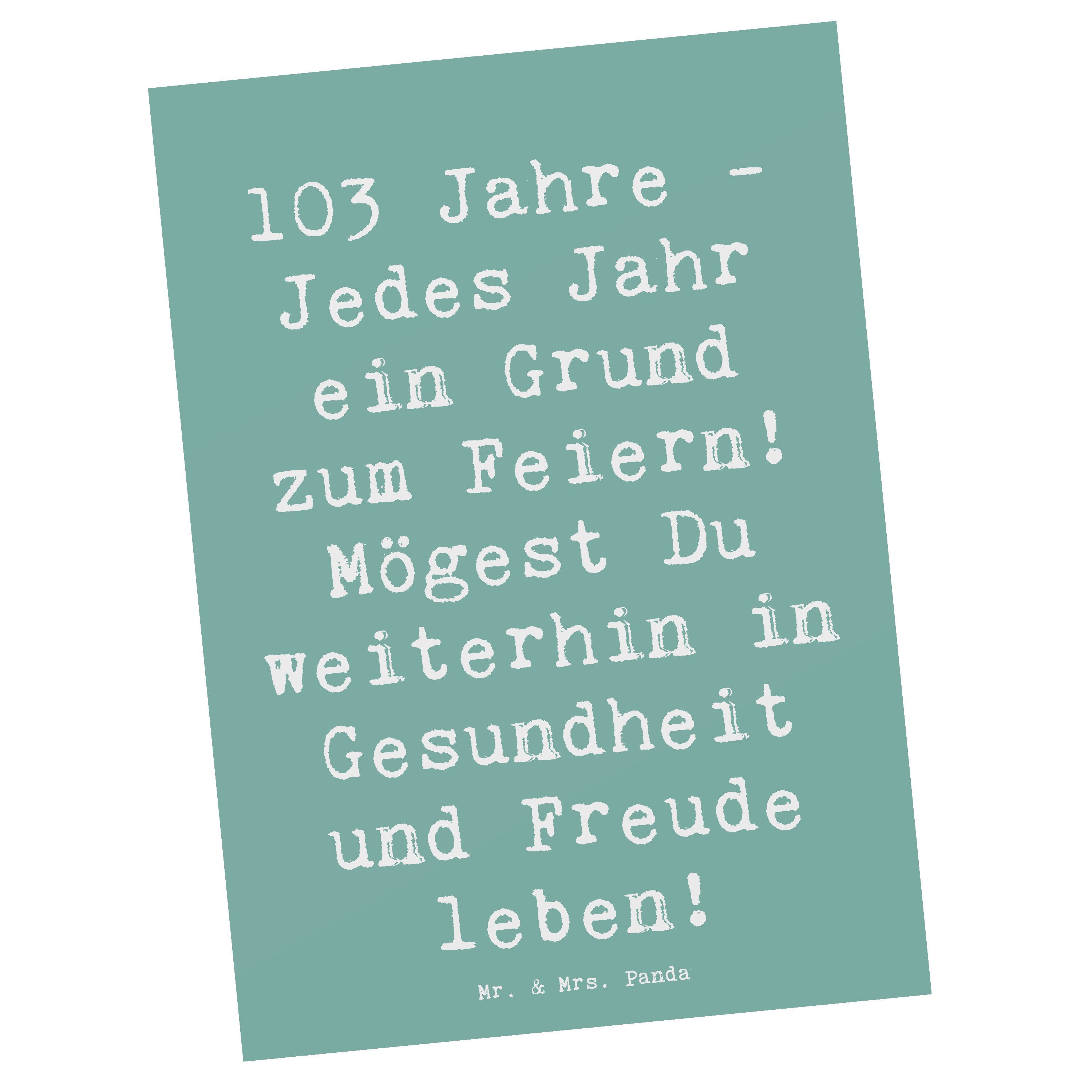 Postkarte Spruch 103. Geburtstag - Meeresbrise - Geschenk, Lebensleistung, Alle