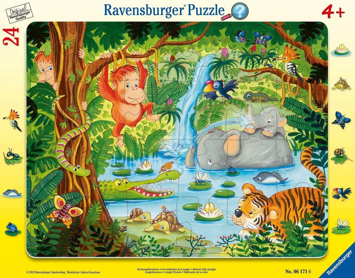 Ravensburger 24 Puzzle 24 Dschungelbewohner Puzzleteile - Puzzle Teilen, mit