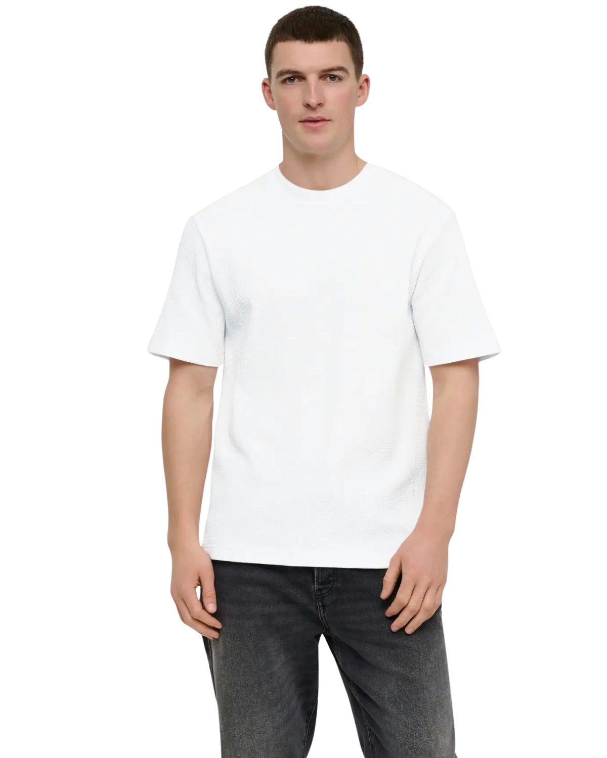 ONLY & SONS T-Shirt Zeitloses Herren Rundhals T-Shirt mit markanter Waffelstruktur