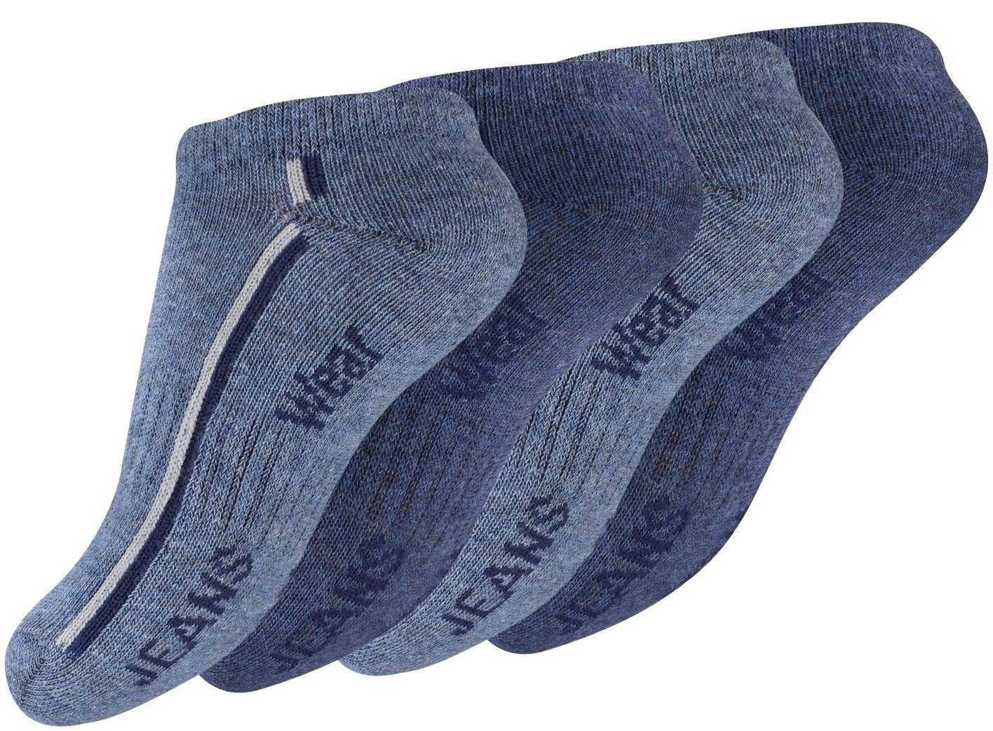 Yenita® Sneakersocken im "Jeansdesign" (8-Paar) angenehmer in Baumwollqualität