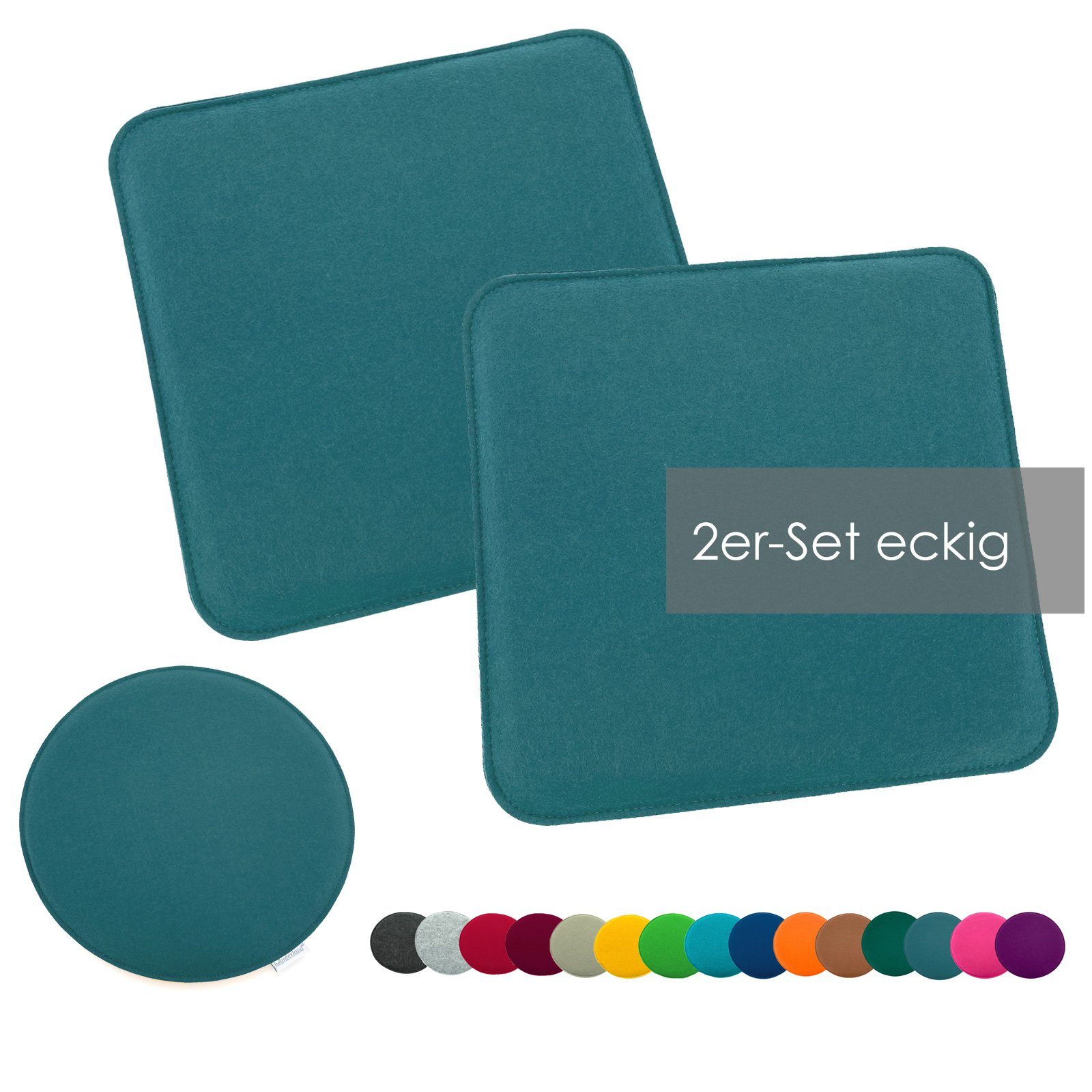 heimtexland Подушки Filz Sitzauflage Подушка для стула Bankkissen abwaschbar, Filzkissen eckig & rund I Indoor Outdoor I bequem & robust