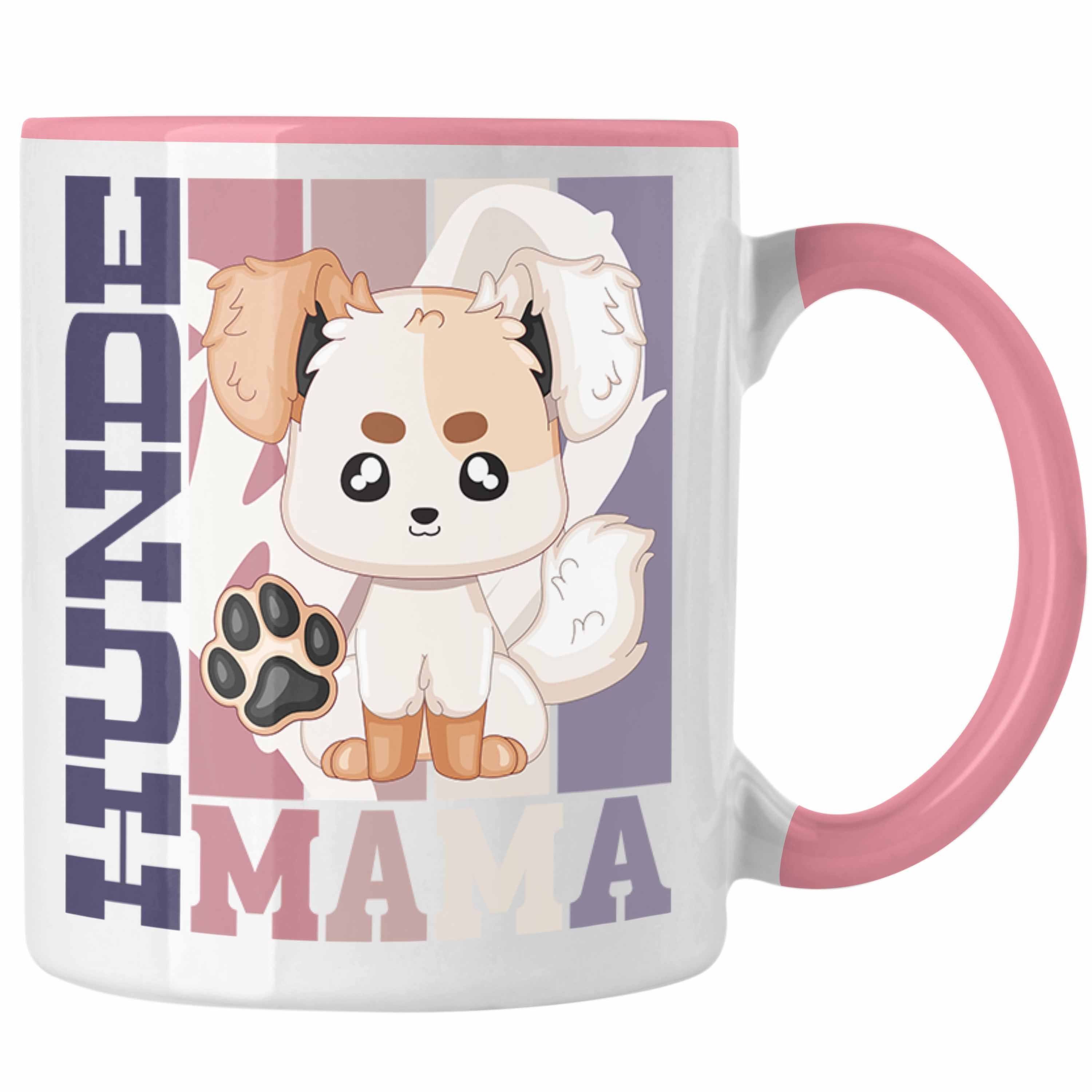 Trendation Tasse Trendation - Hunde Mama Tasse Geschenk für Hunde Besitzerin Spruch Ges Rosa