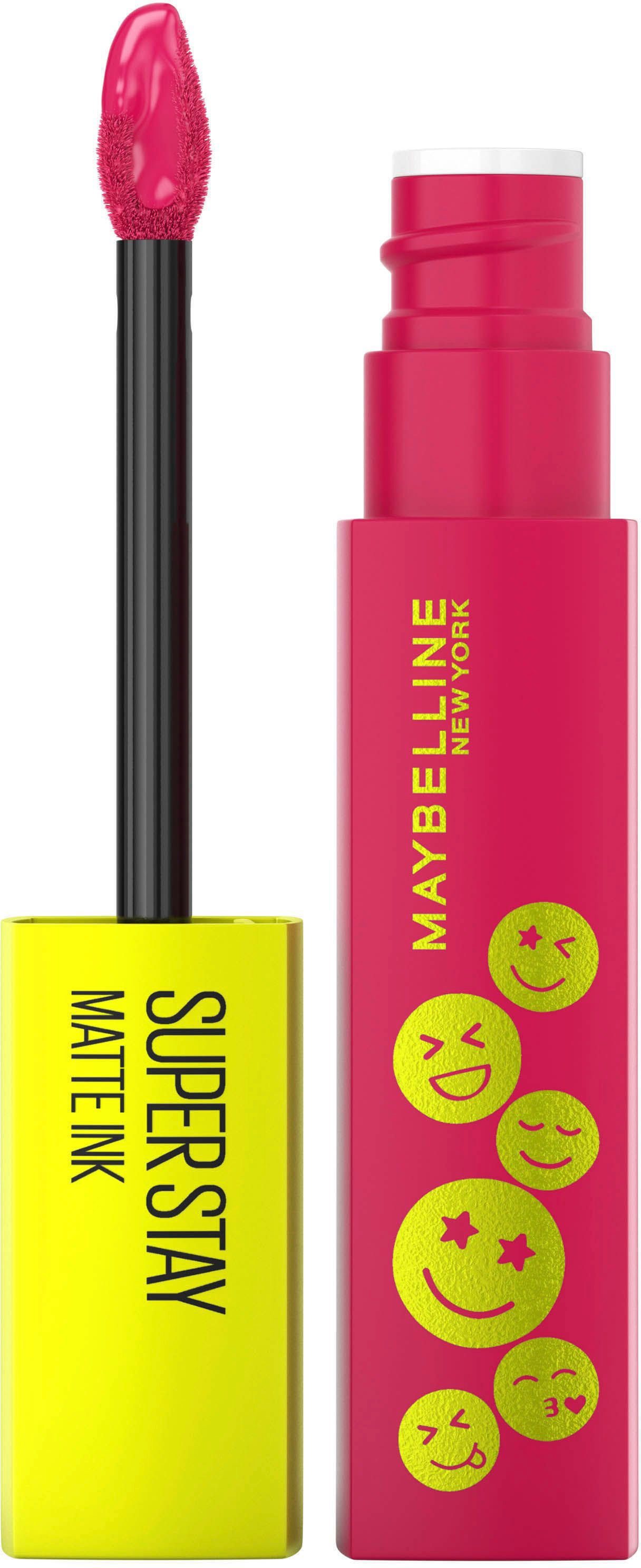 New Stay MAYBELLINE Lippenstift NEW YORK Hochkonzentrierte mit York angesagtem Finish mattem Maybelline Farbpigmente Ink Matte Super Lippenstift,