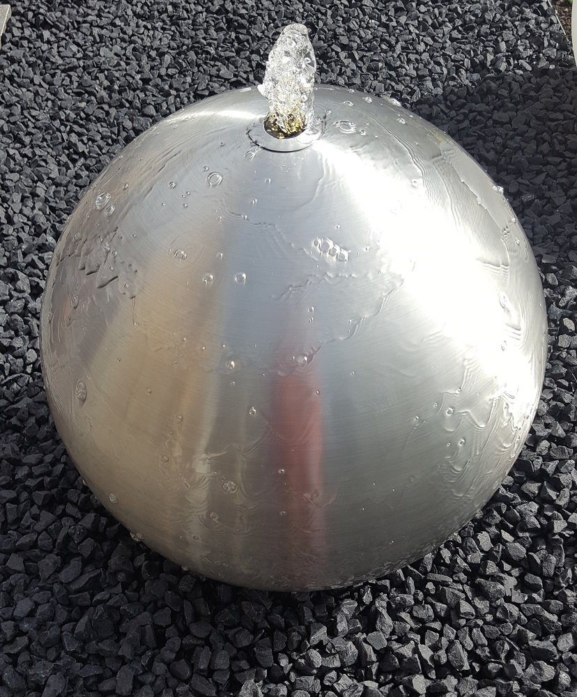 Jürgen Bocker - Gartenambiente Gartenbrunnen Kugelbrunnen D 28-75 cm Edelstahl matt incl. LED Brunnenkugel Garten