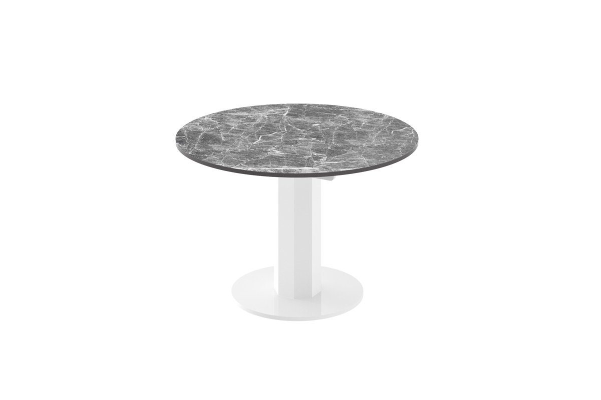 rund Esstisch Marmor 100-148cm Esstisch - Hochglanz HES-111 Design oval designimpex Hochglanz Hochglanz ausziehbar Weiß Tisch dunkel