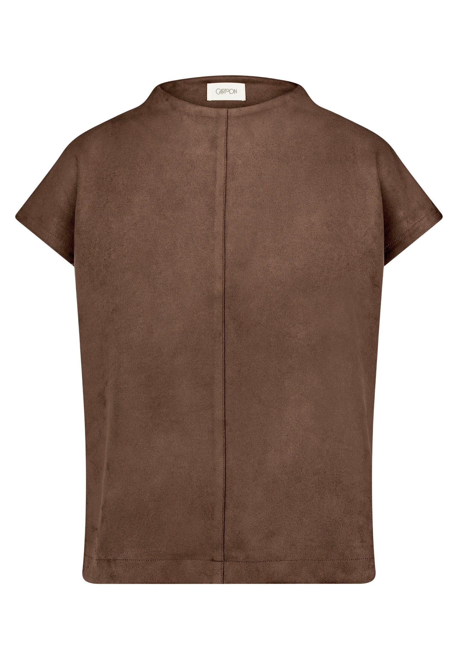 Cartoon Kurzarmshirt Damen mit Stehkragen (1-tlg)