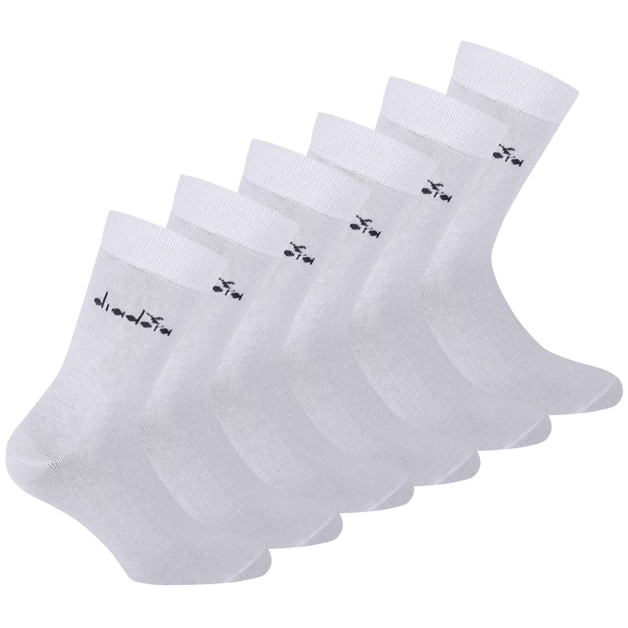 Weiß Sportsocken - Baumwolle Socken, Diadora Pack 6er Sportsocken, Unisex