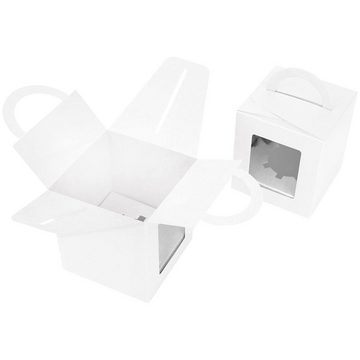 Belle Vous Geschenkbox Weiße Karton Geschenkboxen mit Fenster und Griff (50 Stück), White Cardboard Gift Boxes with Window and Handle (50 pcs)